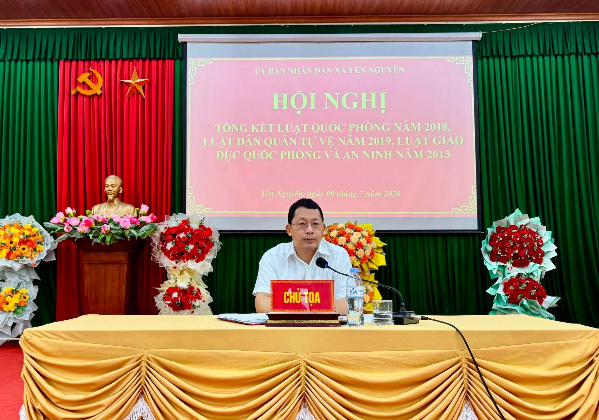 UBND xã Yên Nguyên tổ chức Hội nghị tổng kết thực hiện Luật Quốc phòng năm 2018, Luật Dân quân tự vệ năm 2019 và Luật Giáo dục quốc phòng và an ninh năm 2013.