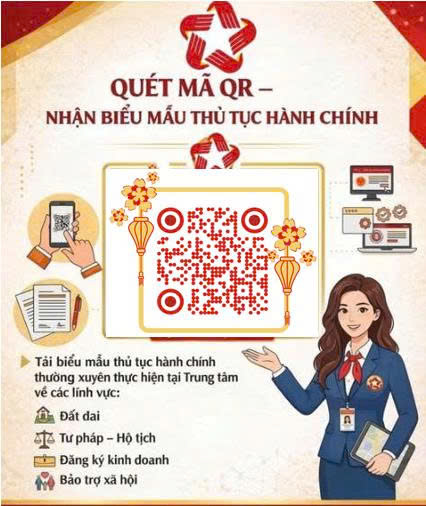 TRIỂN KHAI MÃ QR HƯỚNG DẪN NGƯỜI DÂN TẢI MẪU ĐƠN, TỜ KHAI THỦ TỤC HÀNH CHÍNH