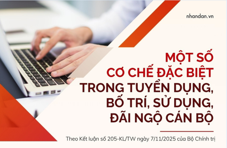 Một số cơ chế đặc biệt trong tuyển dụng, bố trí, sử dụng, đãi ngộ cán bộ