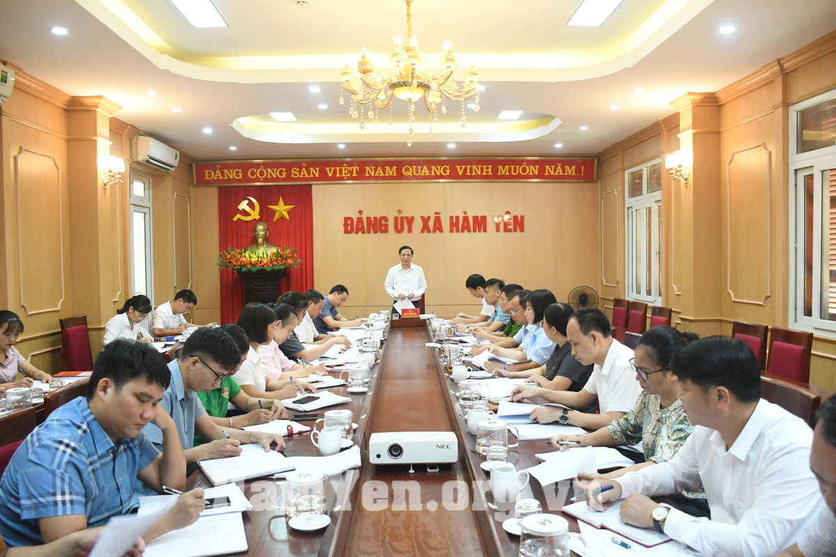 Hội nghị Ban Thường vụ Đảng ủy xã Hàm Yên cho ý kiến về công tác chuẩn bị Đại hội.