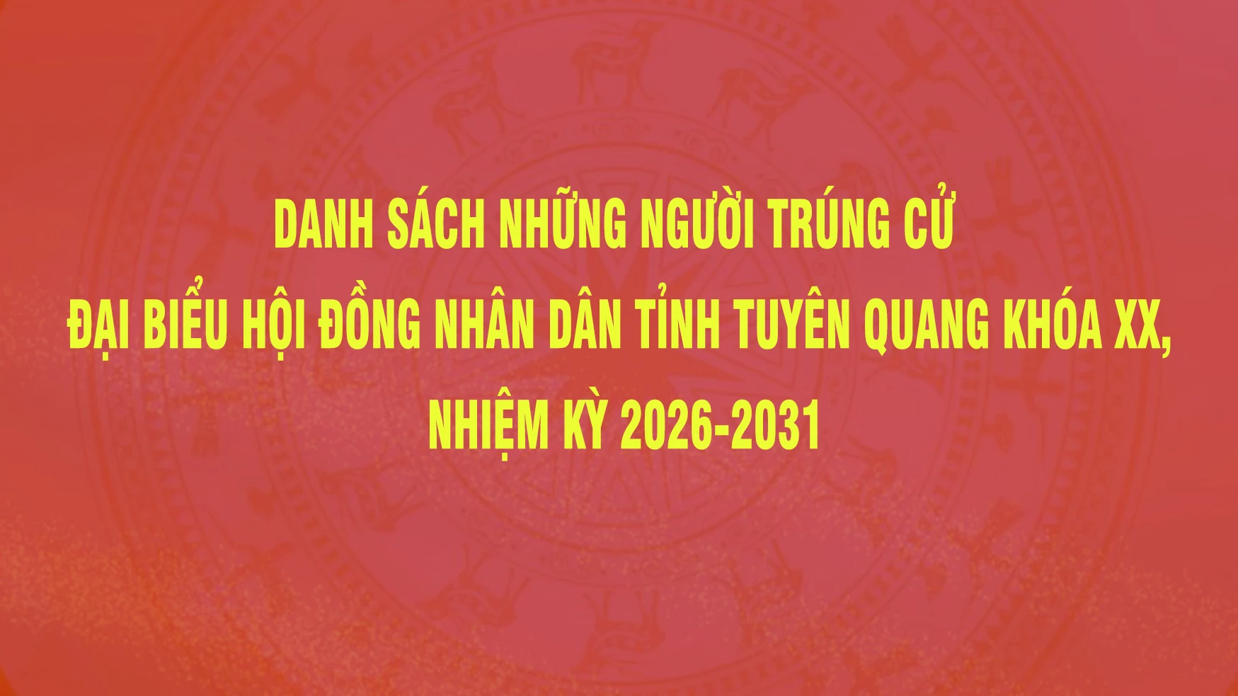 Danh sách những người trúng cử Đại biểu Hội đồng nhân dân tỉnh Tuyên Quang khóa XX, nhiệm kỳ 2026-2031