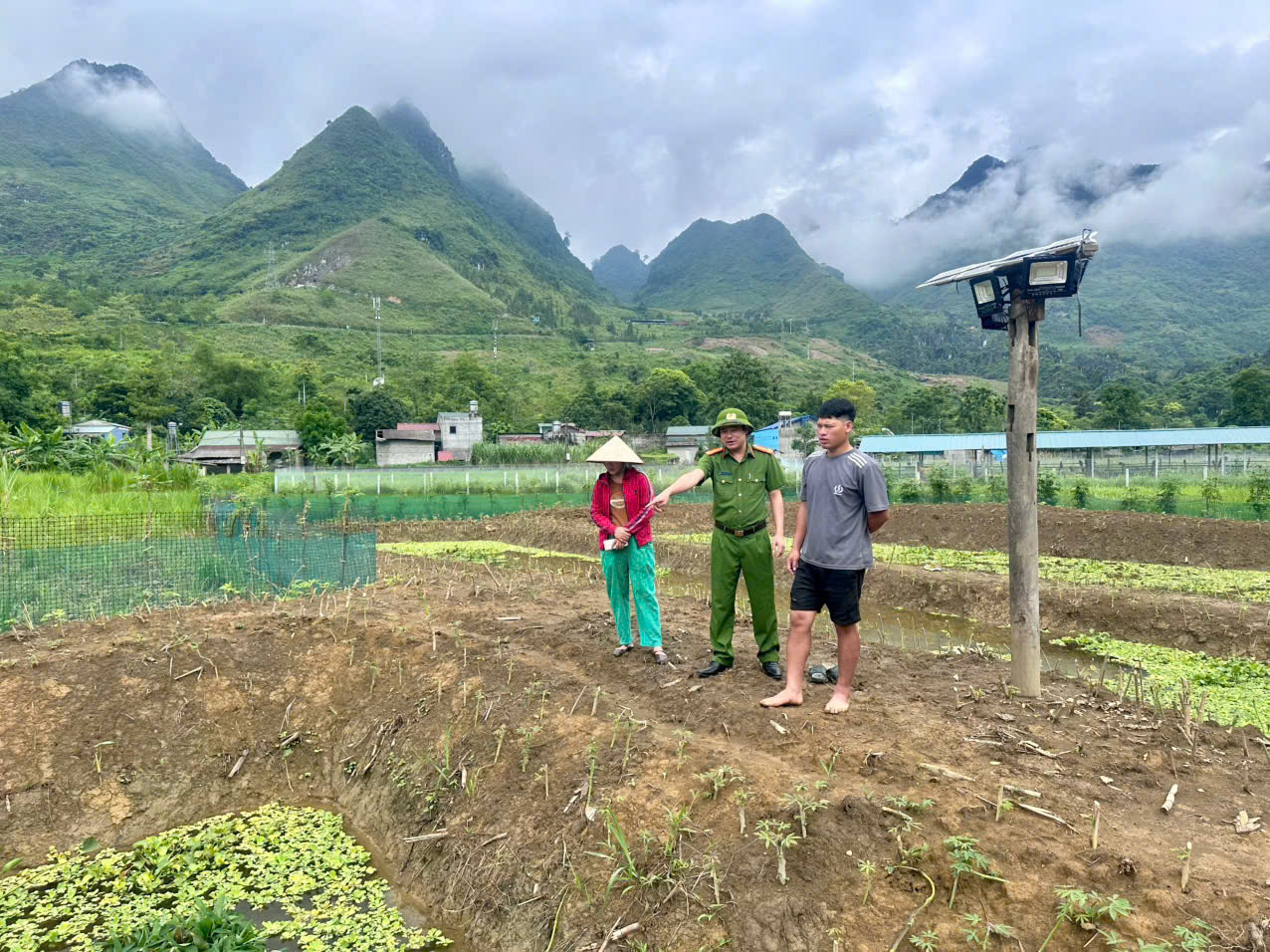 CÔNG AN XÃ LÙNG TÁM ĐỒNG HÀNH CÙNG HỘ GIA ĐÌNH ĐƯỢC ĐỠ ĐẦU PHÁT TRIỂN KINH TẾ 