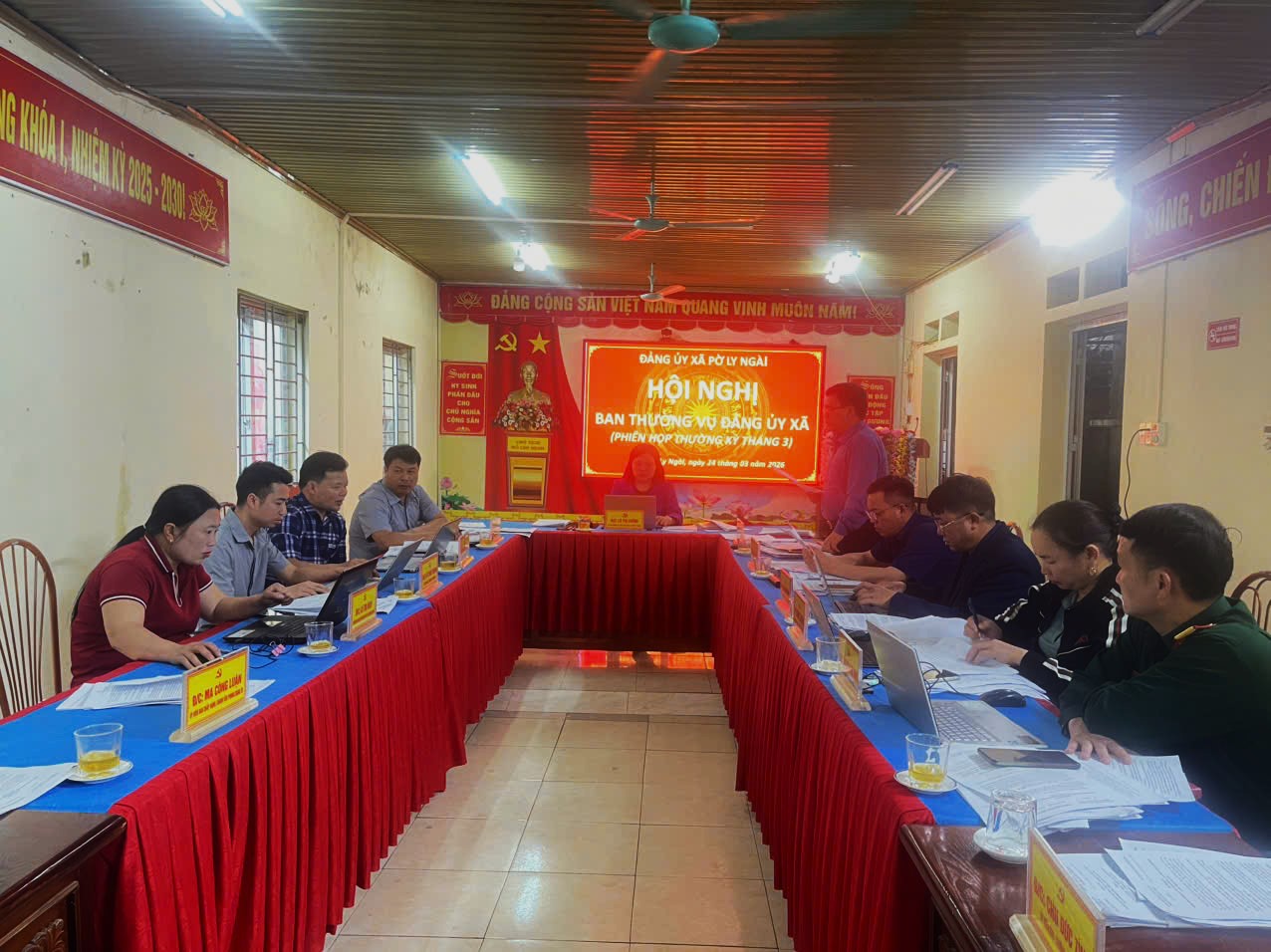 Ban Thường vụ xã Pờ Ly Ngài họp phiên thường kỳ tháng 3 năm 2026