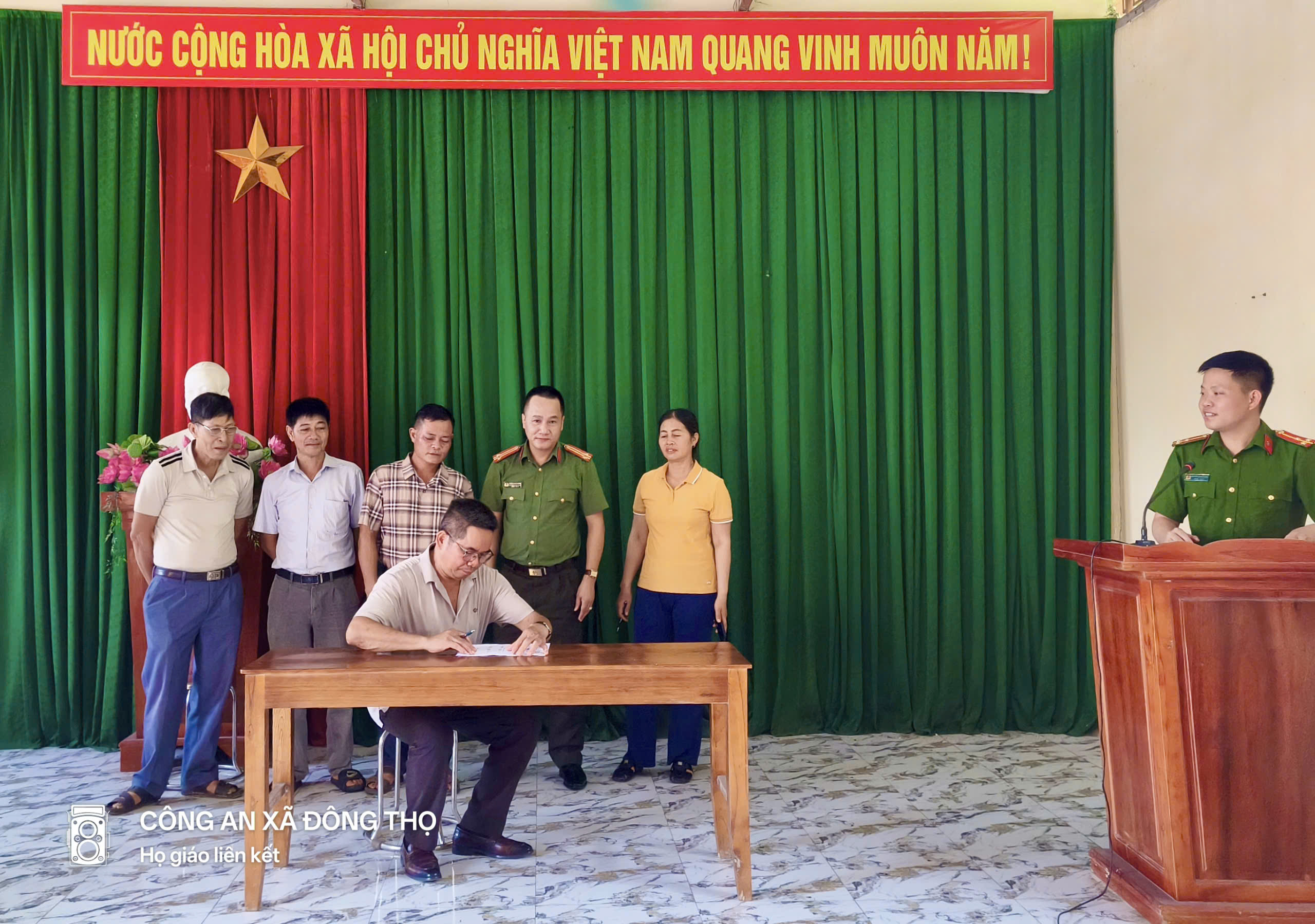 HỘI NGHỊ SƠ KẾT 06 THÁNG ĐẦU NĂM 2026 HOẠT ĐỘNG MÔ HÌNH TỰ QUẢN "HỌ GIÁO LIÊN KẾT" XÃ ĐÔNG THỌ