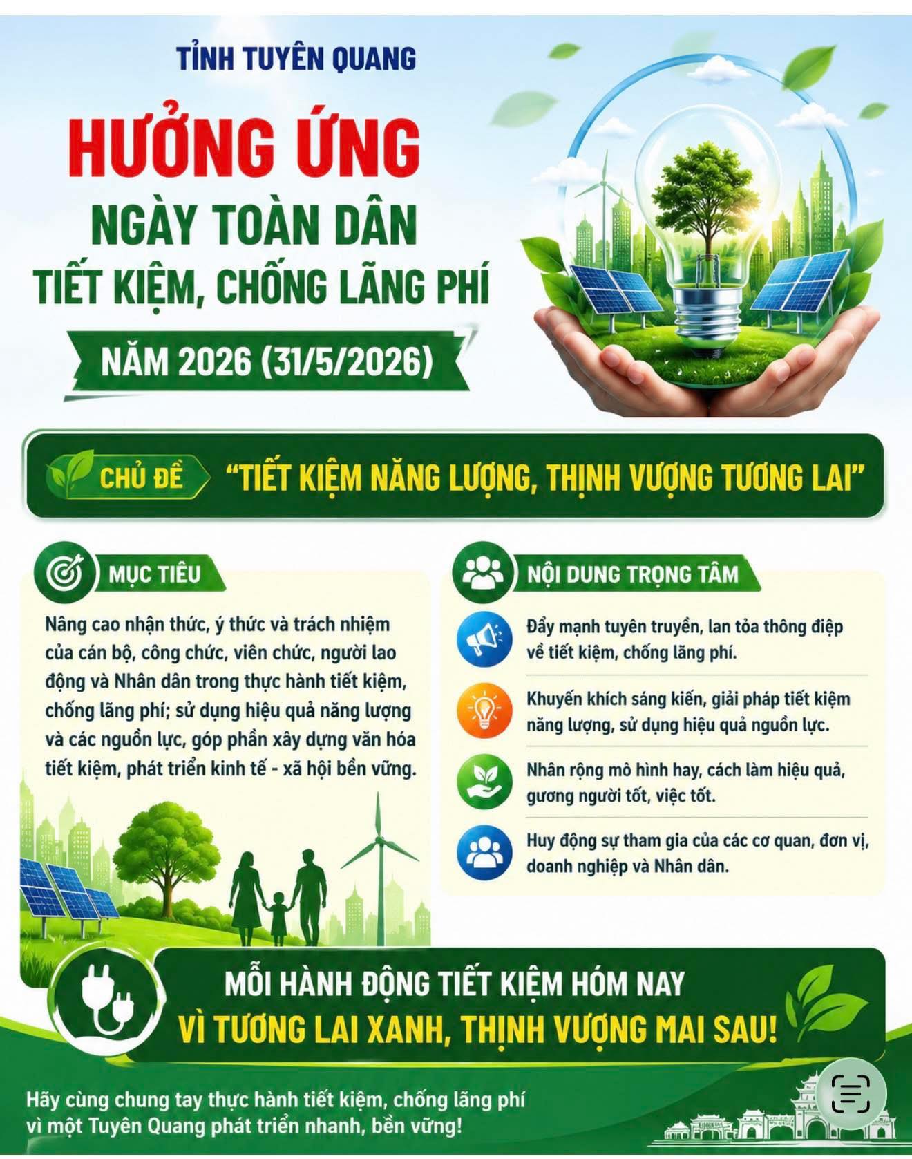 HƯỞNG ỨNG NGÀY TOÀN DÂN TIẾT KIỆM, CHỐNG LÃNG PHÍ NĂM 2026 (31/5)