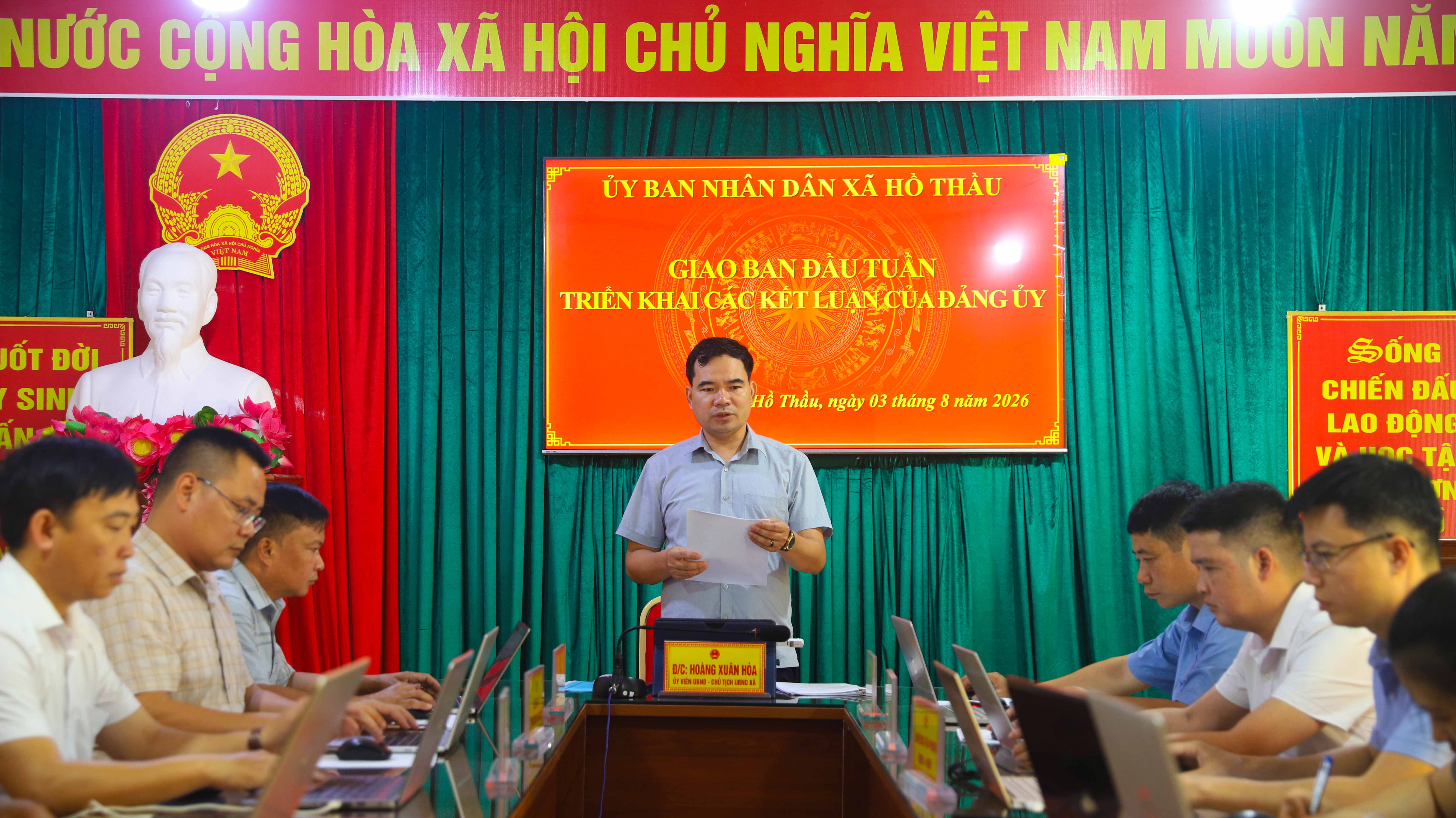   UBND XÃ HỒ THẦU TRIỂN KHAI CÁC KẾT LUẬN CỦA ĐẢNG ỦY