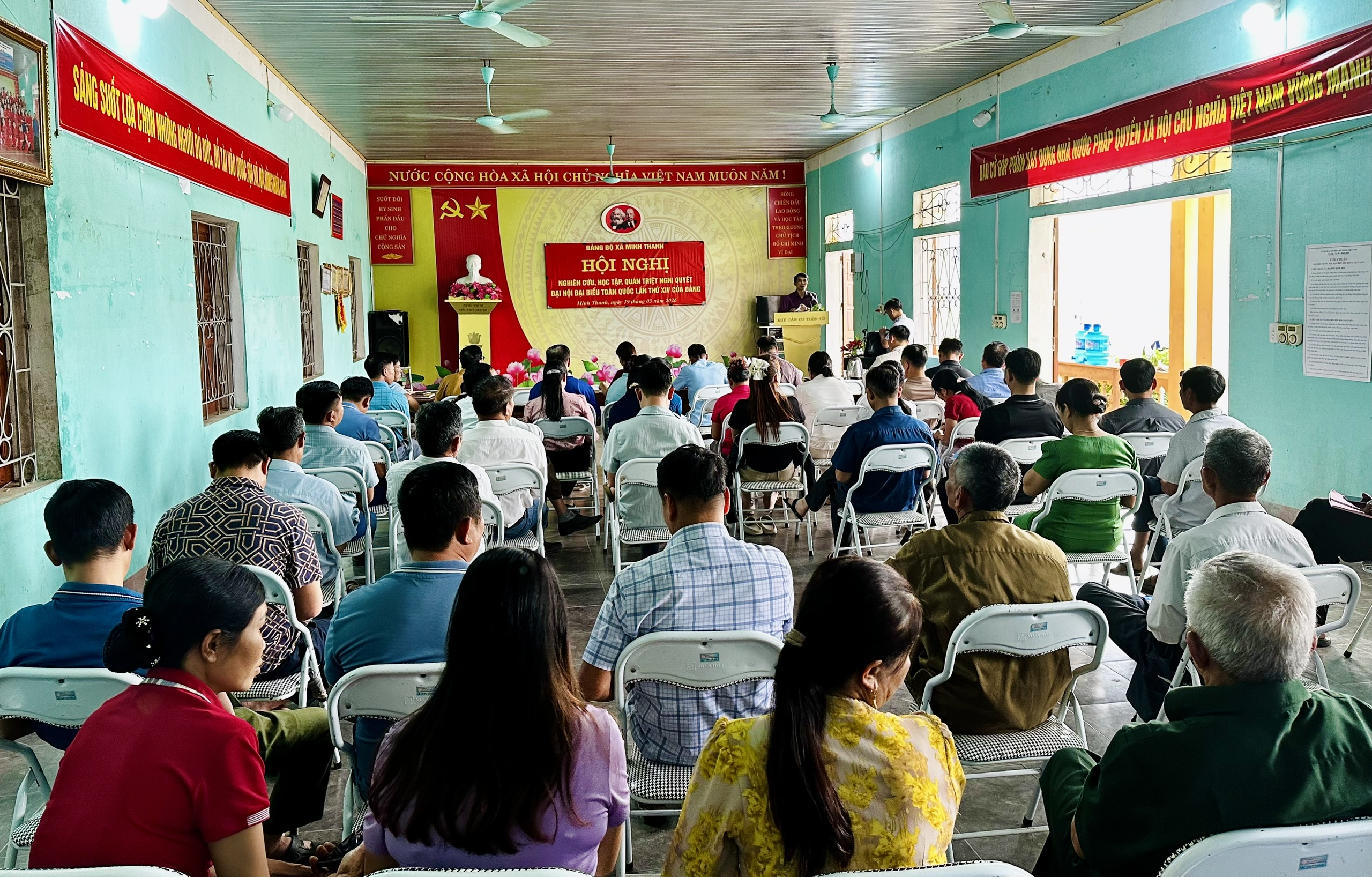 Đảng ủy xã Minh Thanh tổ chức học tập, quán triệt Nghị quyết Đại hội XIV của Đảng