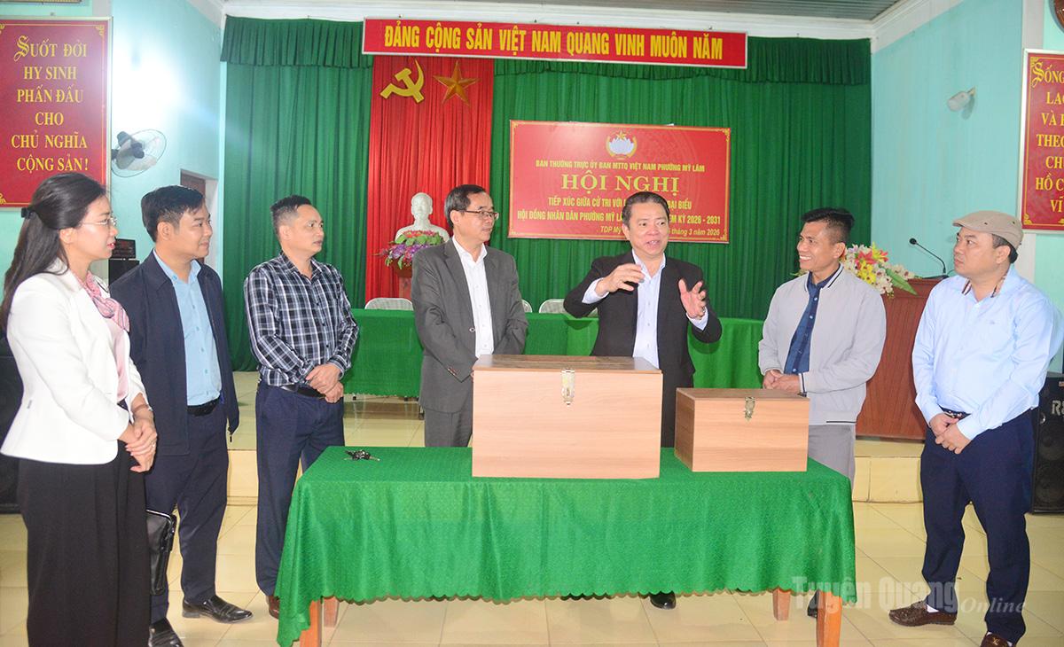 BAN BẦU CỬ SỐ 3 TỈNH KIỂM TRA CÔNG TÁC CHUẨN BỊ BẦU CỬ ĐẠI BIỂU QUỐC HỘI KHÓA XVI VÀ ĐẠI BIỂU HĐND CÁC CẤP NHIỆM KỲ 2026-2031 TẠI PHƯỜNG MỸ LÂM