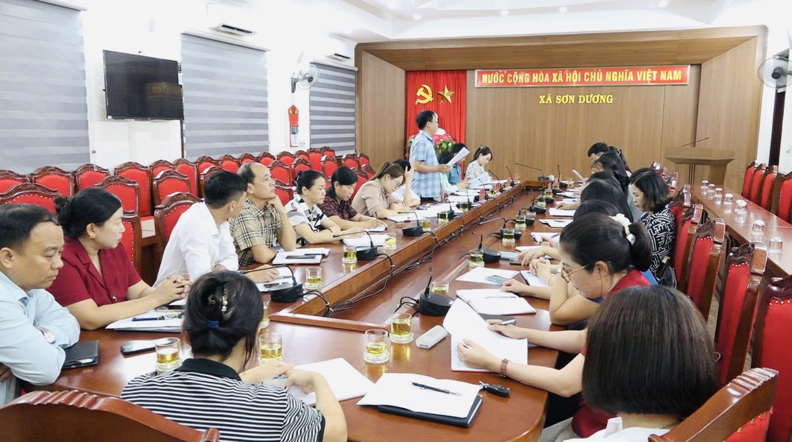 Đoàn kiểm tra Sở GD&ĐT làm việc với xã Sơn Dương về thực hiện mô hình chính quyền địa phương hai cấp trong quản lý giáo dục