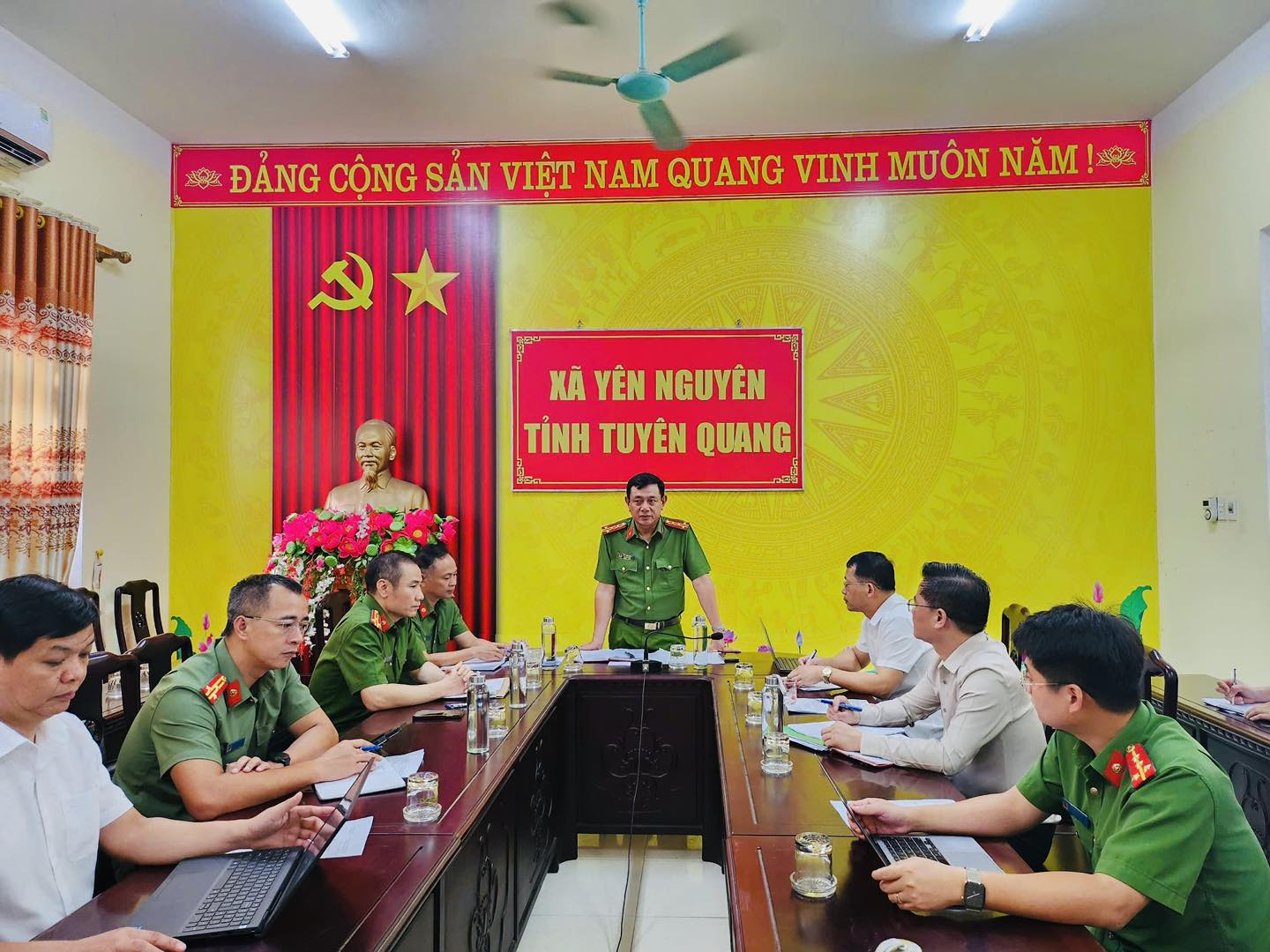 LÃNH ĐẠO CÔNG AN TỈNH KIỂM TRA CÁC MẶT CÔNG TÁC CÔNG AN SAU SÁP NHẬP