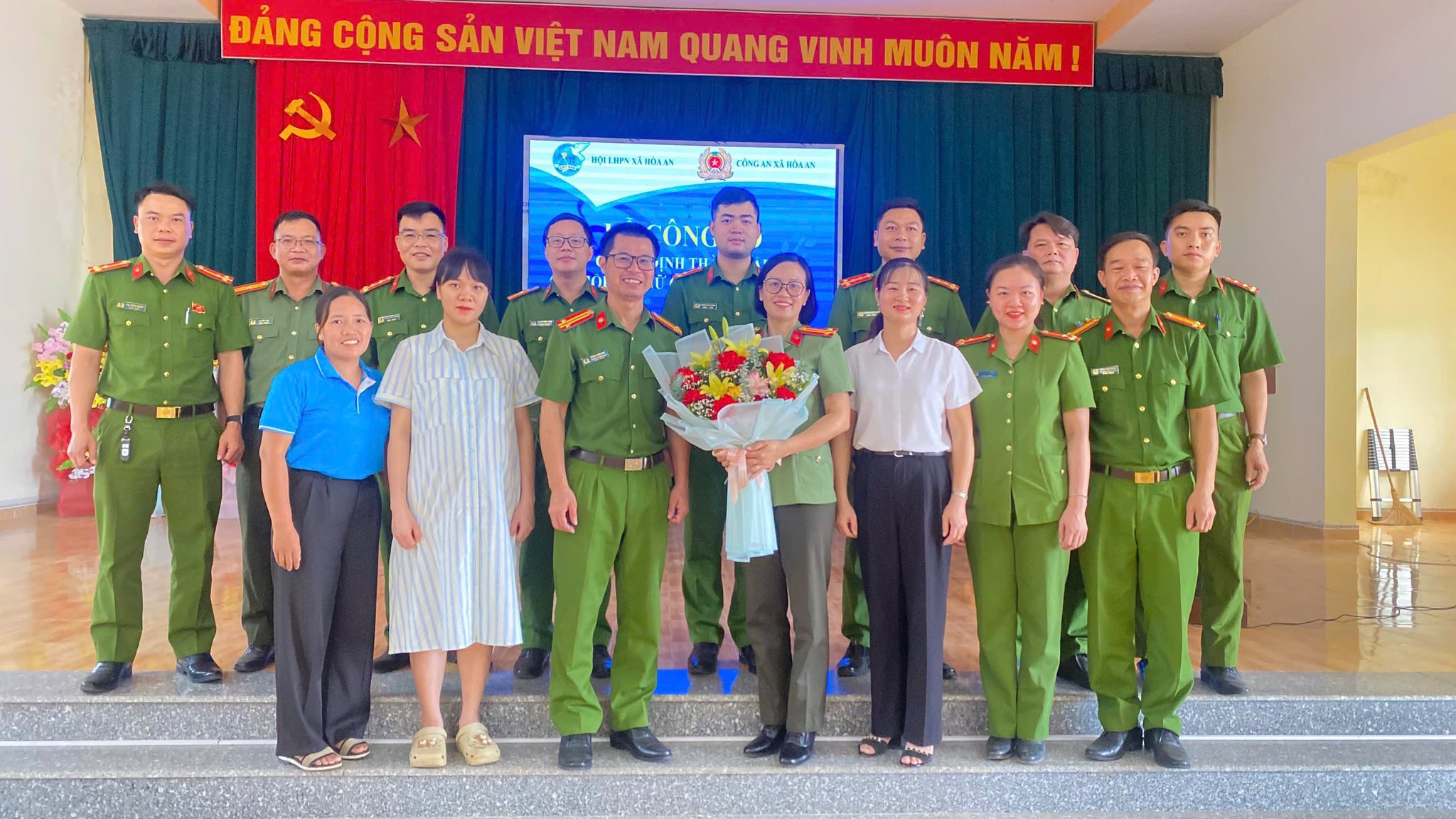 CÔNG AN XÃ HÒA AN TỔ CHỨC LỄ CÔNG BỐ QUYẾT ĐỊNH THÀNH LẬP CHI HỘI PHỤ NỮ CÔNG AN XÃ