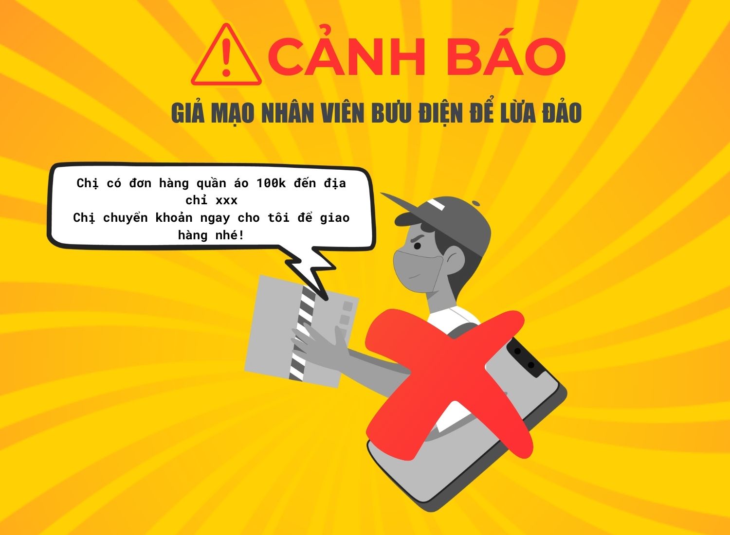 Giả danh nhân viên giao hàng thông báo nhận hàng, lừa thanh toán tiền