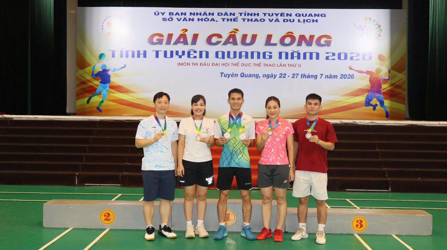 ĐỘI TUYỂN CẦU LÔNG CÔNG AN TỈNH TUYÊN QUANG ĐẠT NHIỀU THÀNH TÍCH TẠI GIẢI CẦU LÔNG TỈNH TUYÊN QUANG NĂM 2026