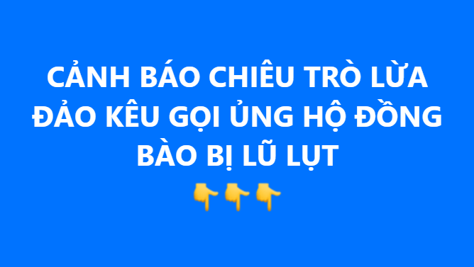 CẢNH BÁO CHIÊU TRÒ LỪA ĐẢO KÊU GỌI ỦNG HỘ ĐỒNG BÀO BỊ LŨ LỤT