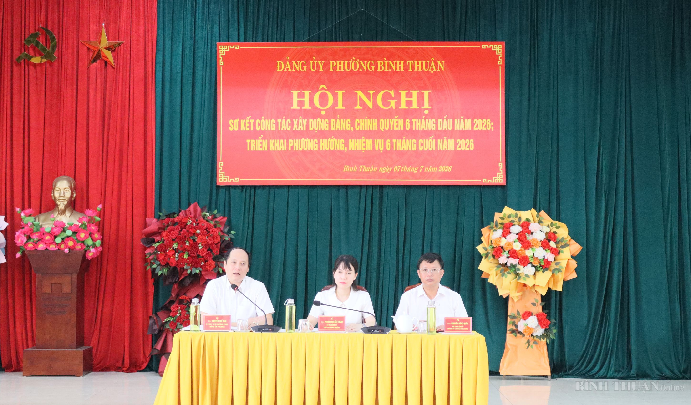 ĐẢNG ỦY PHƯỜNG BÌNH THUẬN SƠ KẾT CÔNG TÁC XÂY DỰNG ĐẢNG, CHÍNH QUYỀN 6 THÁNG ĐẦU NĂM 2026