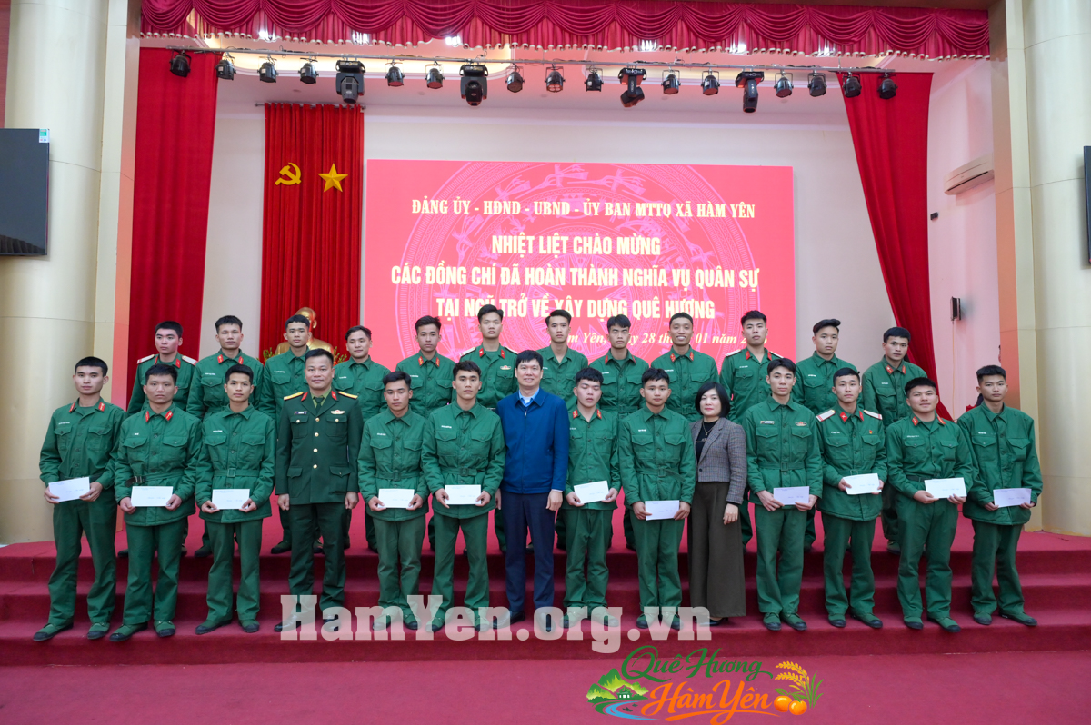 Xã Hàm Yên đón 24 quân nhân hoàn thành nghĩa vụ quân sự trở về xây dựng quê hương