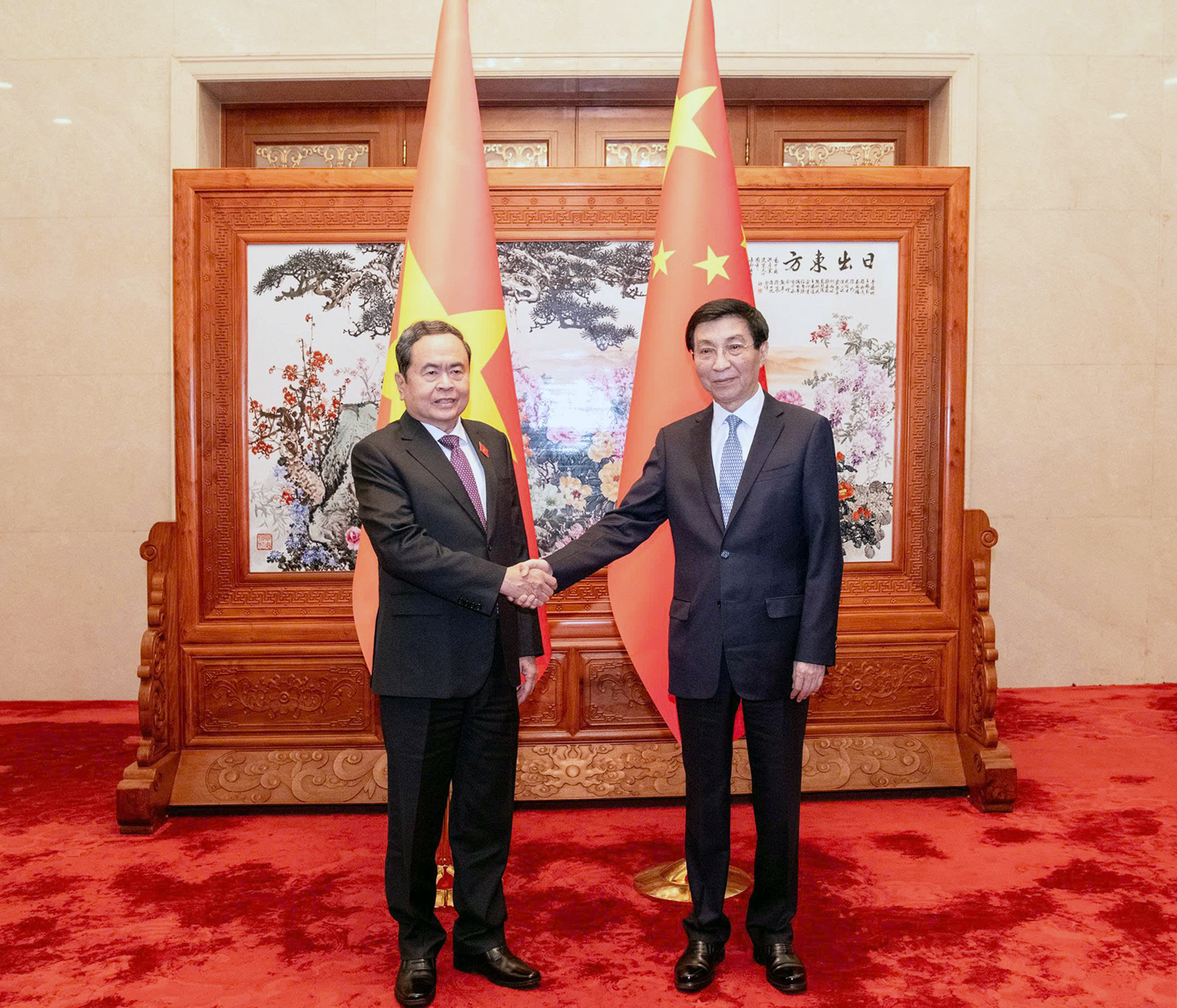 Chủ tịch Quốc hội Trần Thanh Mẫn hội kiến Chủ tịch Chính hiệp toàn quốc Trung Quốc Vương Hộ Ninh