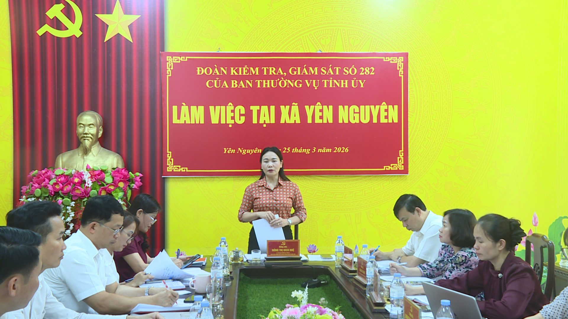 Đoàn Kiểm tra, Giám sát số 282 của Ban Thường vụ Tỉnh ủy làm việc tại xã Yên Nguyên