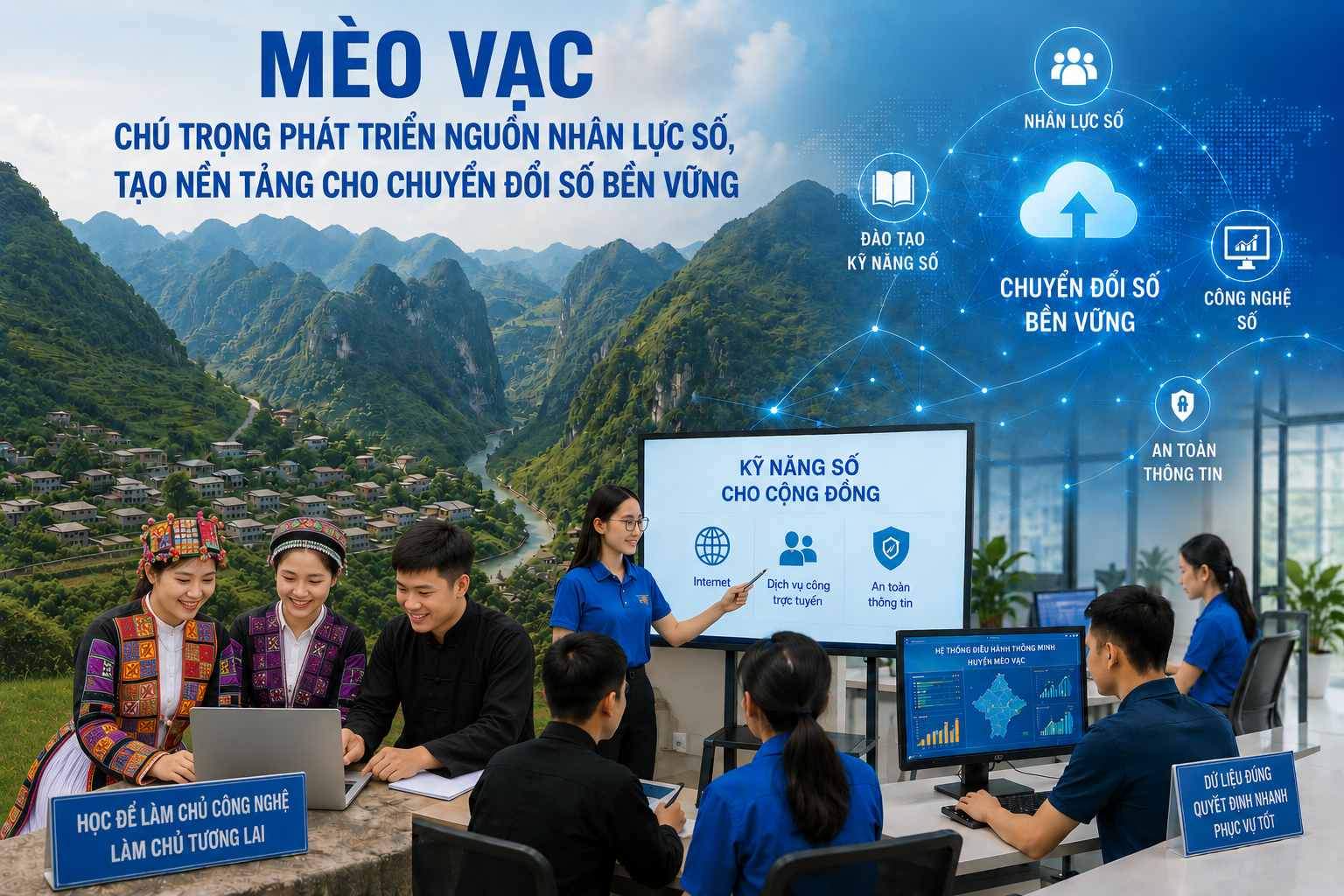 Mèo Vạc chú trọng phát triển nguồn nhân lực số, tạo nền tảng cho chuyển đổi số bền vững