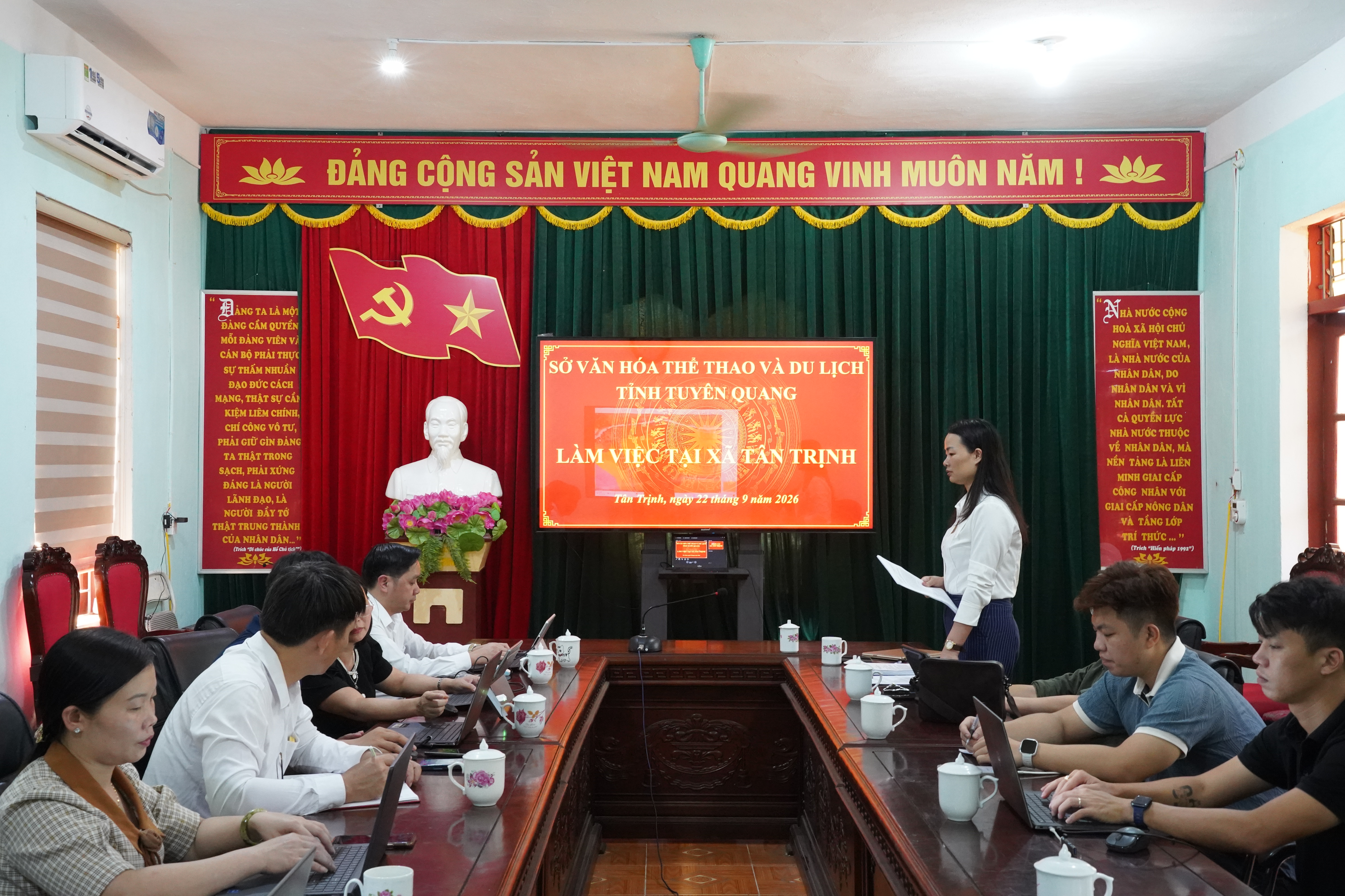 XÃ TÂN TRỊNH LÀM VIỆC VỚI ĐOÀN CÔNG TÁC SỞ VĂN HÓA, THỂ THAO VÀ DU LỊCH