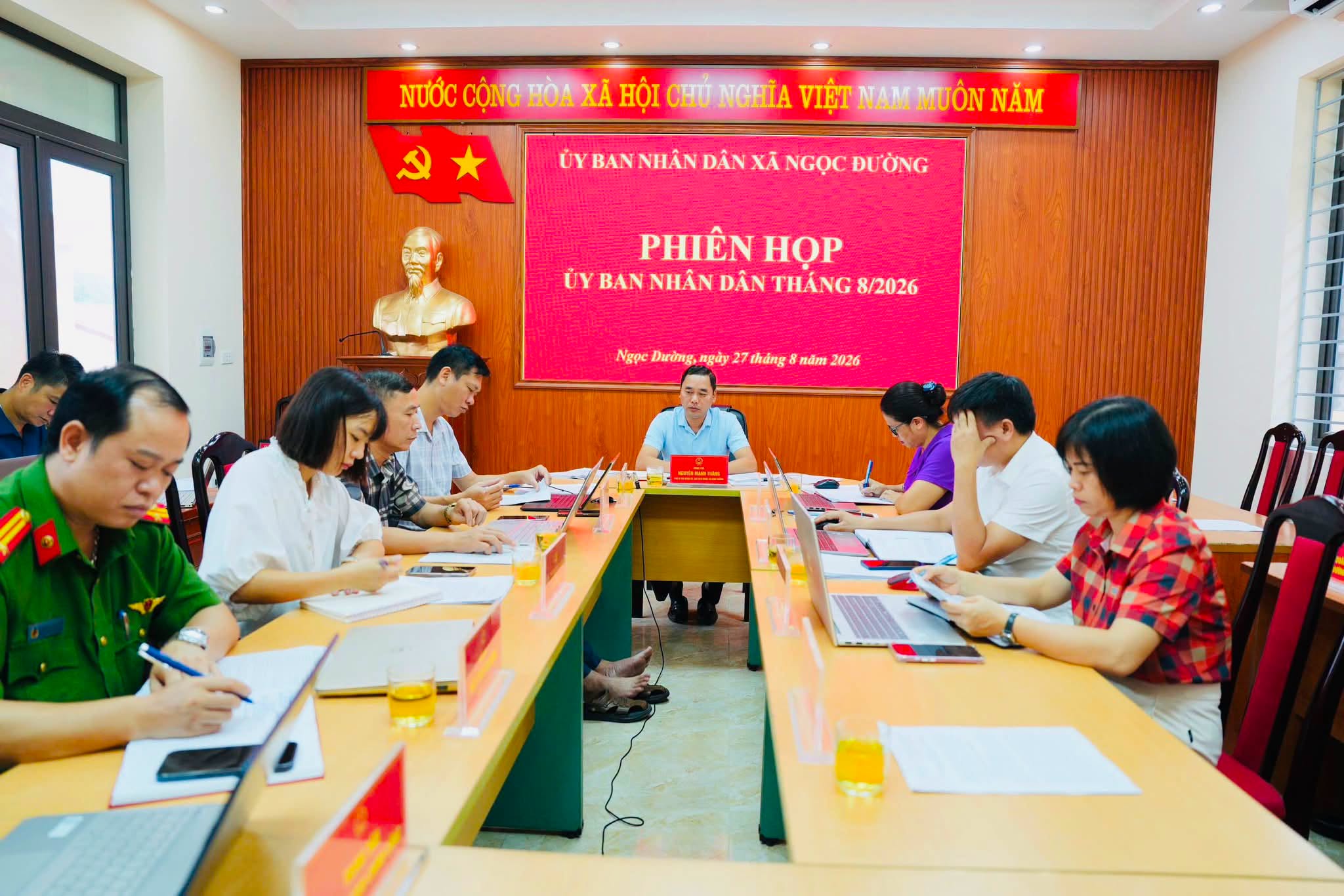 Phiên họp UBND xã Ngọc Đường tháng tháng 8/2026.