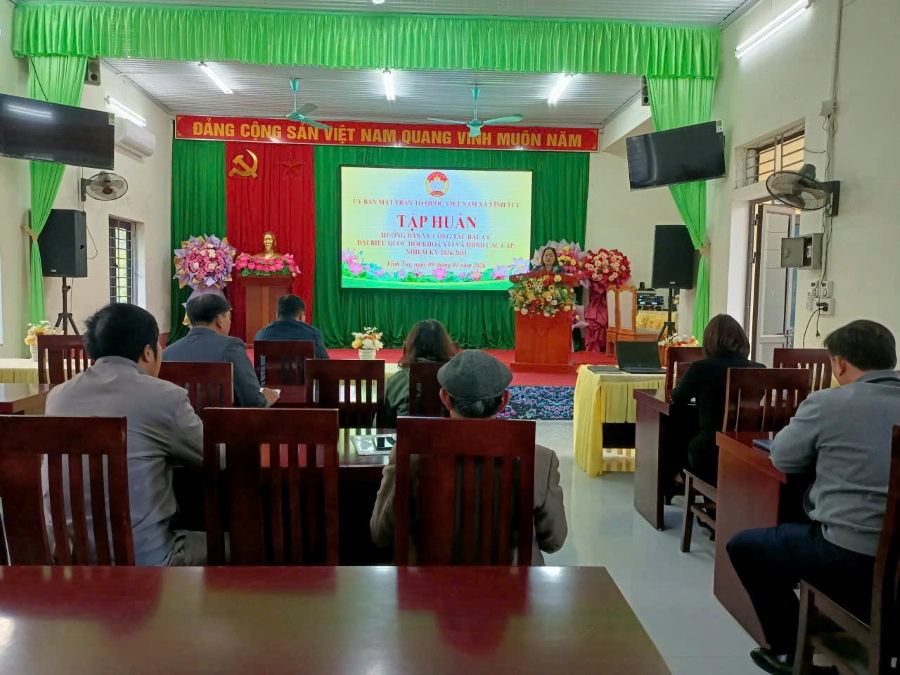 Ủy ban MTTQ Việt Nam xã Vĩnh Tuy tổ chức hội nghị tập huấn nghiệp vụ công tác bầu cử đại biểu Quốc hội khóa XVI và HĐND cấp xã nhiệm kỳ 2026–2031