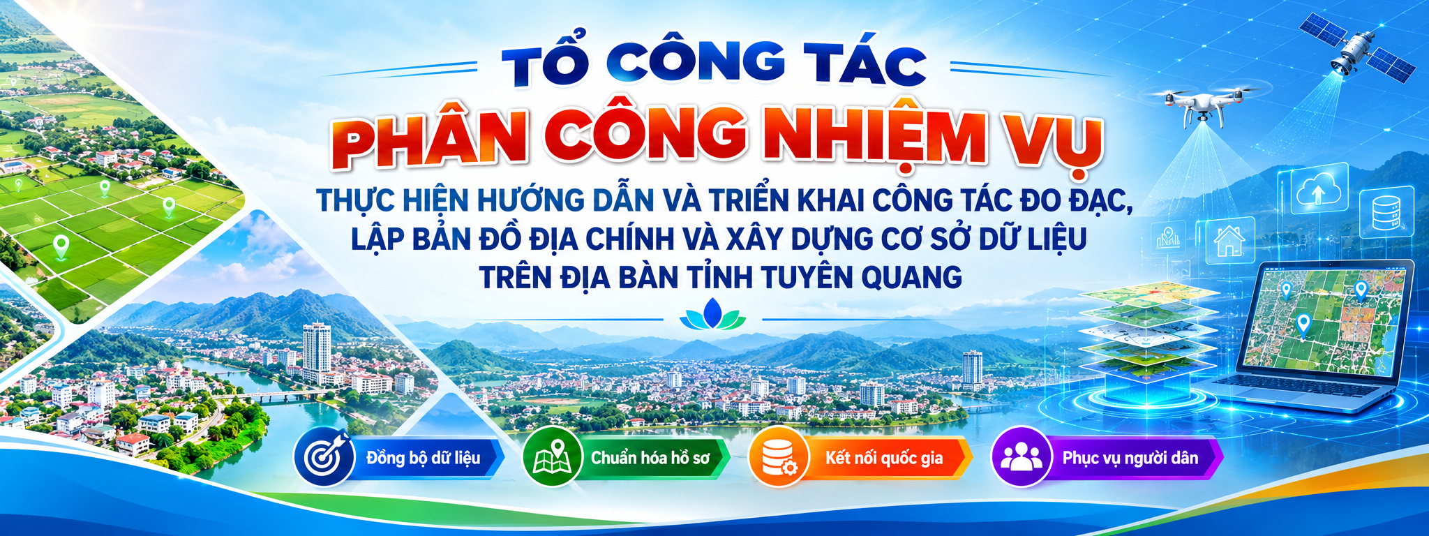 Tổ công tác phân công nhiệm vụ thực hiện hướng dẫn và triển khai công tác đo đạc, lập bản đồ địa chính và xây dựng cơ sở dữ liệu trên địa bàn tỉnh Tuyên Quang