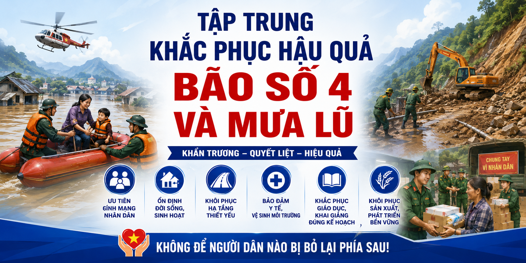 Tập trung khắc phục hậu quả bão số 4 và mưa lũ