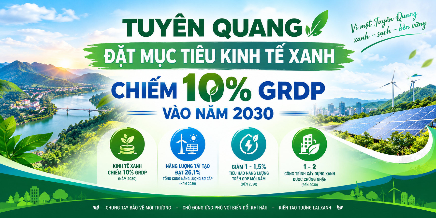 Tuyên Quang đặt mục tiêu kinh tế xanh chiếm 10% GRDP vào năm 2030