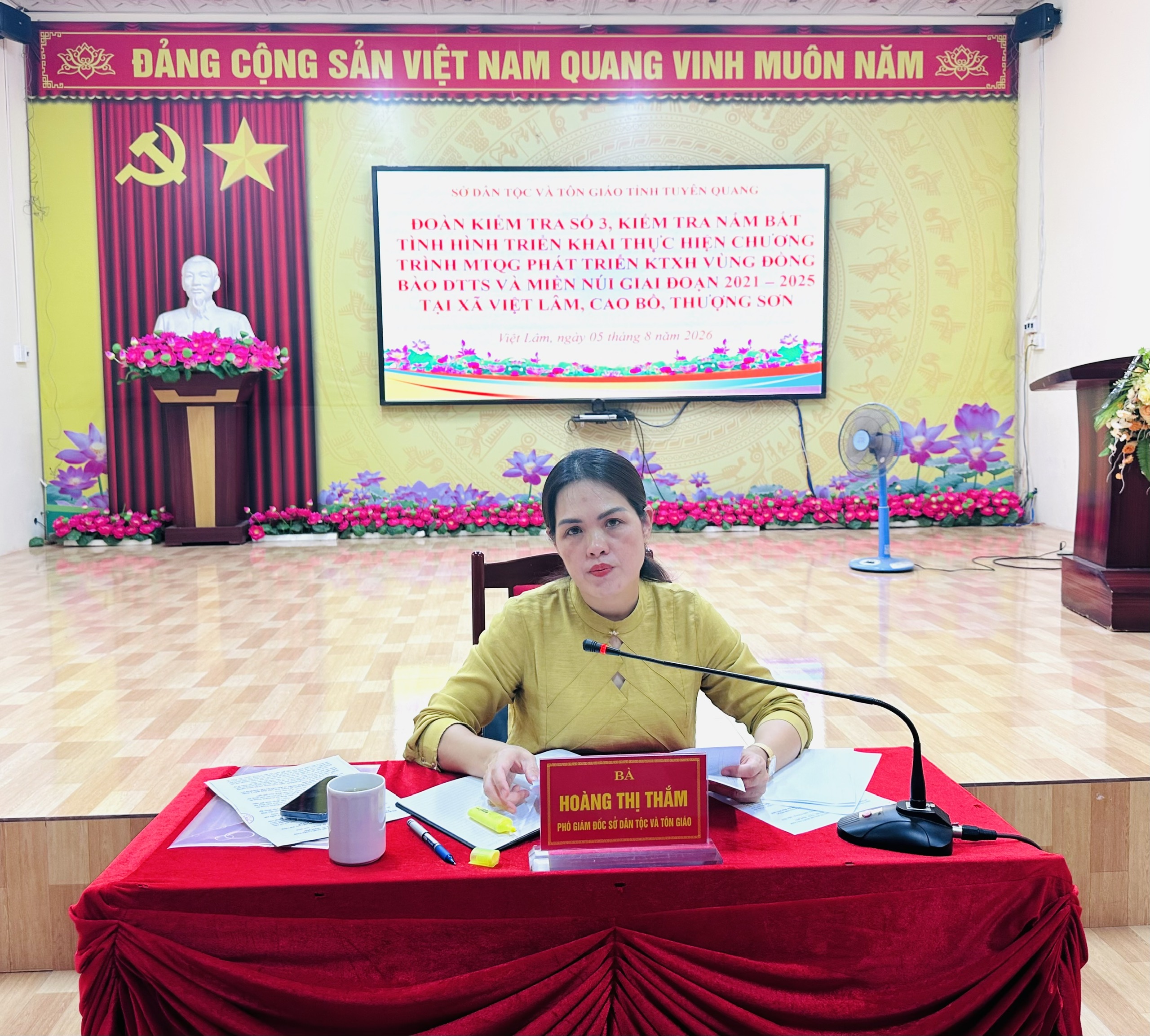 ĐOÀN KIỂM TRA SỐ 3 CỦA SỞ DÂN TỘC VÀ TÔN GIÁO TỈNH TUYÊN QUANG KIỂM TRA VIỆC TRIỂN KHAI THỰC HIỆN CHƯƠNG TRÌNH MỤC TIÊU PHÁT TRIỂN KINH TẾ - XÃ HỘI VÙNG ĐỒNG BÀO DÂN TỘC THIỂU SỐ VÀ MIỀN NÚI TẠI XÃ VIỆT LÂM