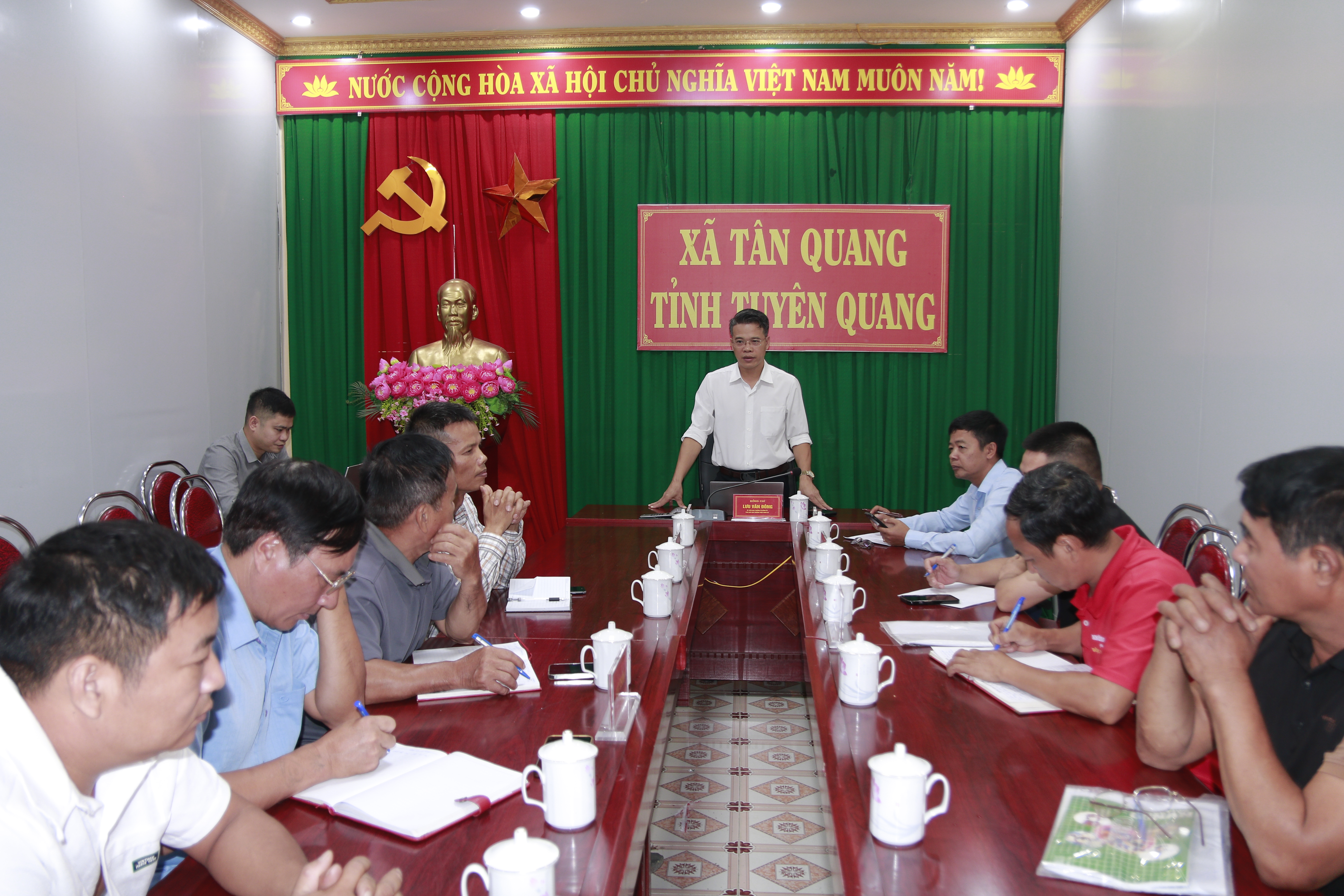 UBND xã Tân Quang họp triển khai công tác đo đạc dự án cao tốc Tuyên Quang - Hà Giang