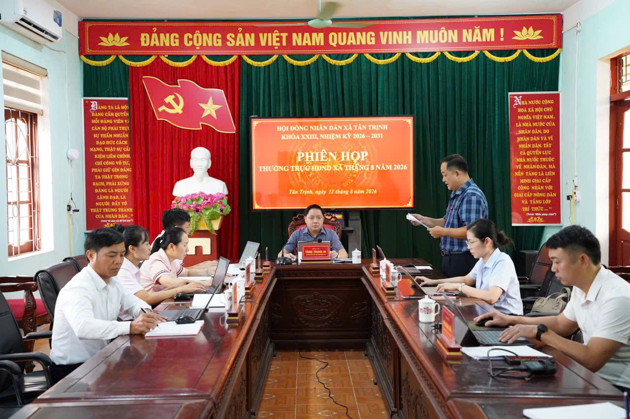 THƯỜNG TRỰC HĐND XÃ TÂN TRỊNH ĐÁNH GIÁ KẾT QUẢ HOẠT ĐỘNG THÁNG 7, TRIỂN KHAI NHIỆM VỤ TRỌNG TÂM THÁNG 8 NĂM 2026