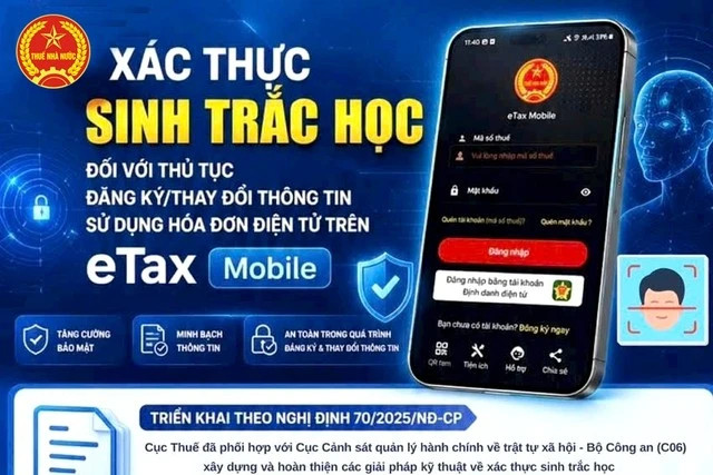 Hướng dẫn các bước thực hiện xác thực sinh trắc học trên Etax Mobile