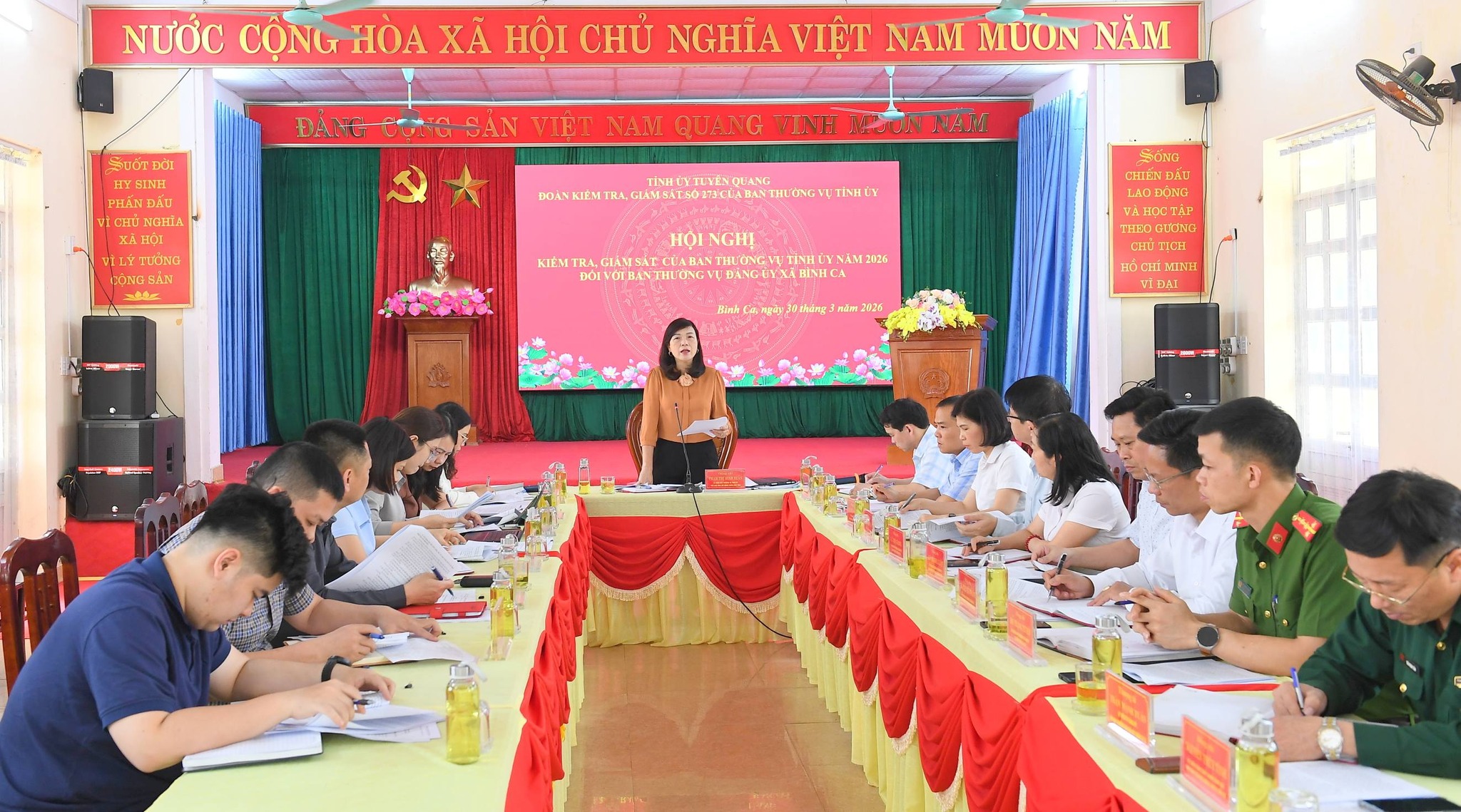 Đoàn kiểm tra, giám sát 273 làm việc với Ban Thường vụ Đảng uỷ xã Bình Ca