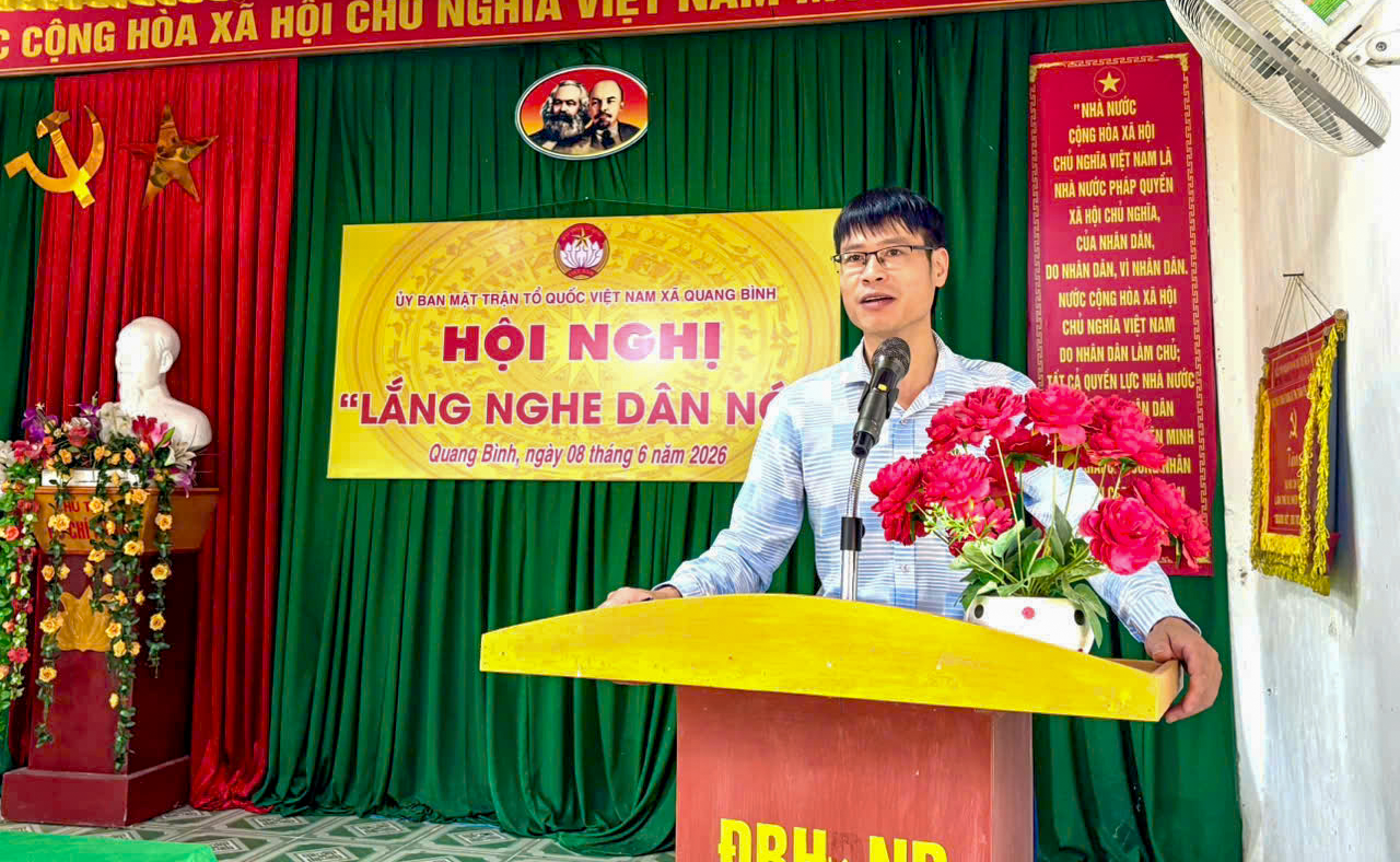 MTTQ XÃ QUANG BÌNH TỔ CHỨC HỘI NGHỊ “LẮNG NGHE NHÂN DÂN NÓI” TẠI THÔN 5