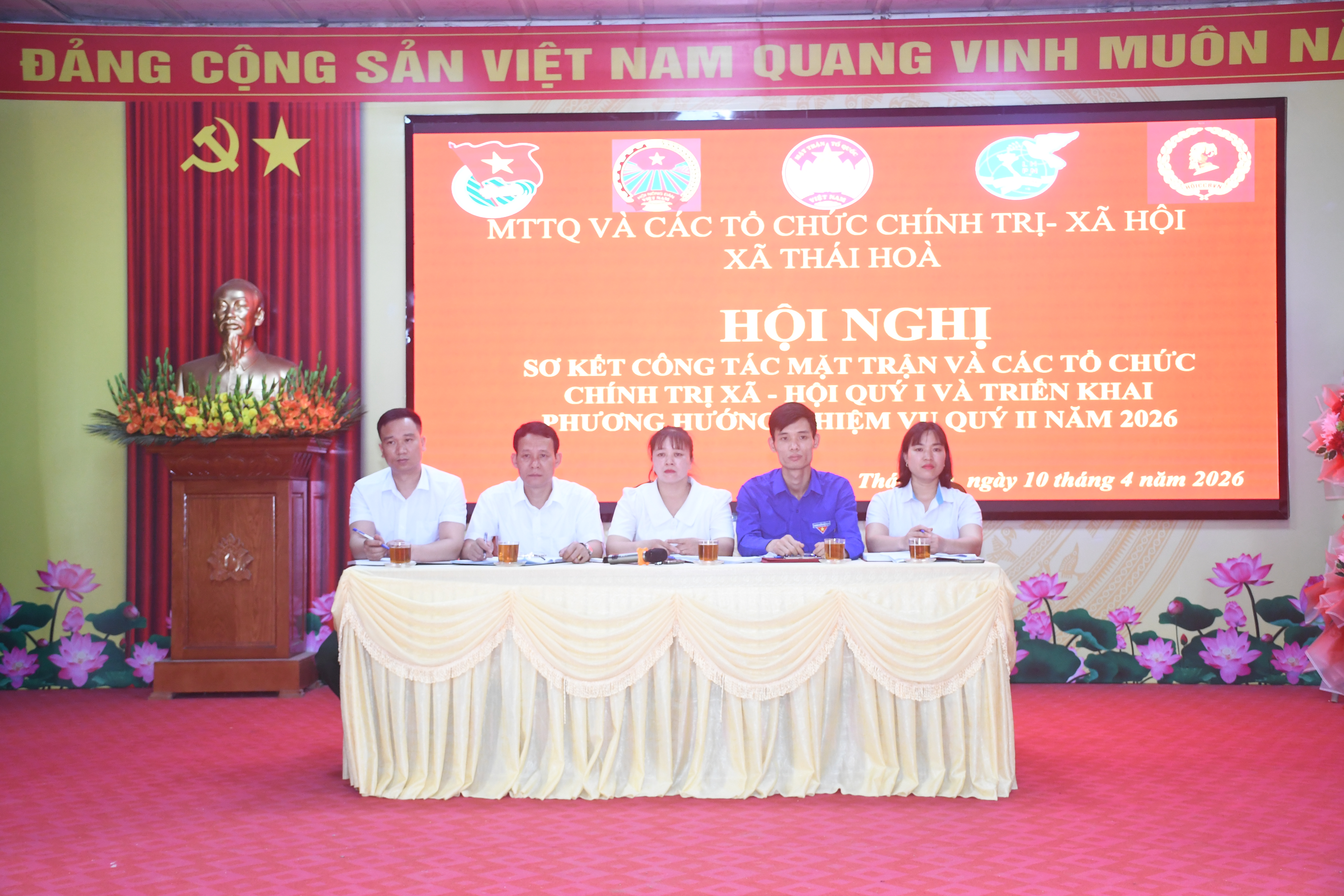 HỘI NGHỊ SƠ KẾT CÔNG TÁC MẶT TRẬN VÀ CÁC TỔ CHỨC CHÍNH TRỊ - XÃ HỘI QUÝ I, TRIỂN KHAI NHIỆM VỤ QUÝ II NĂM 2026