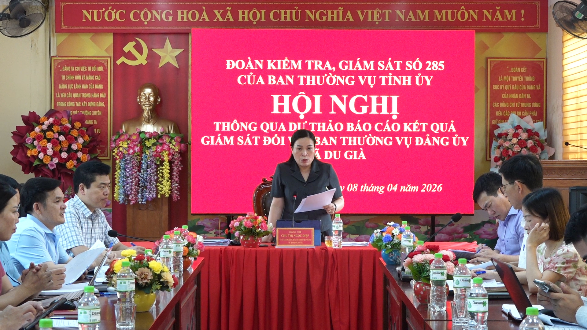 ĐOÀN KIỂM TRA, GIÁM SÁT CỦA BAN THƯỜNG VỤ TỈNH ỦY LÀM VIỆC VỚI ĐẢNG ỦY XÃ DU GIÀ