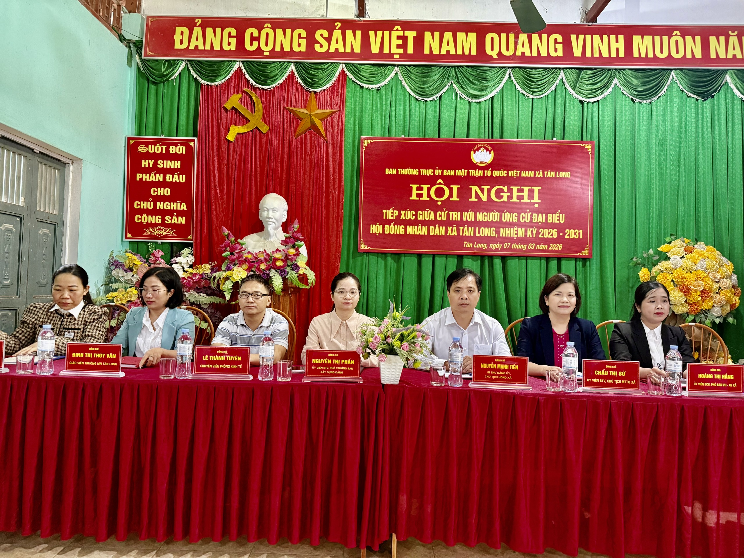 Tiếp xúc cử tri với người ứng cử đại biểu HĐND xã Tân Long nhiệm kỳ 2026-2031 tại đơn vị bầu cử số 4
