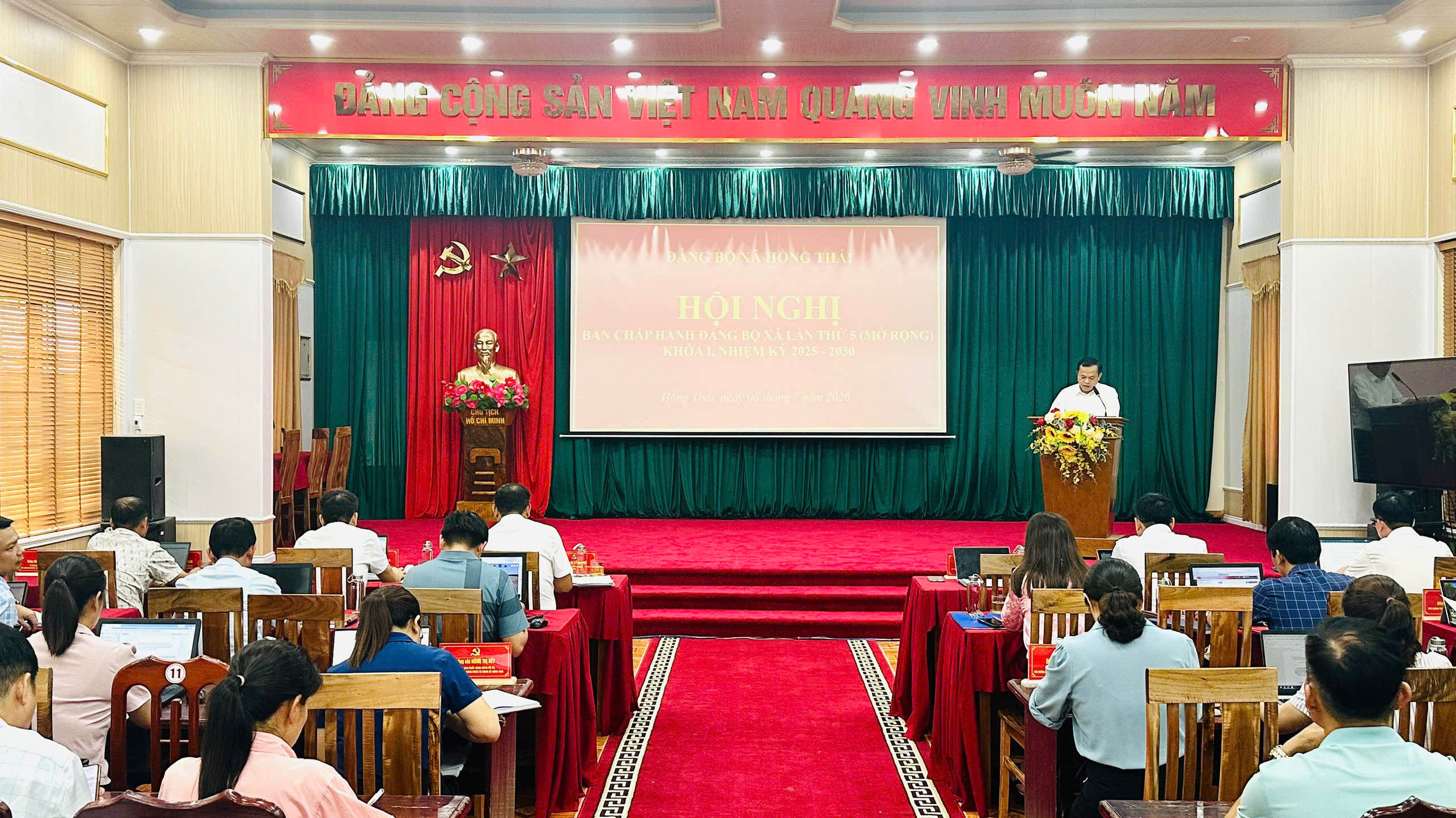 Xã Hồng Thái tổ chức Hội nghị Ban Chấp hành Đảng bộ xã lần thứ 5 (mở rộng), Khóa I, nhiệm kỳ 2025 – 2030
