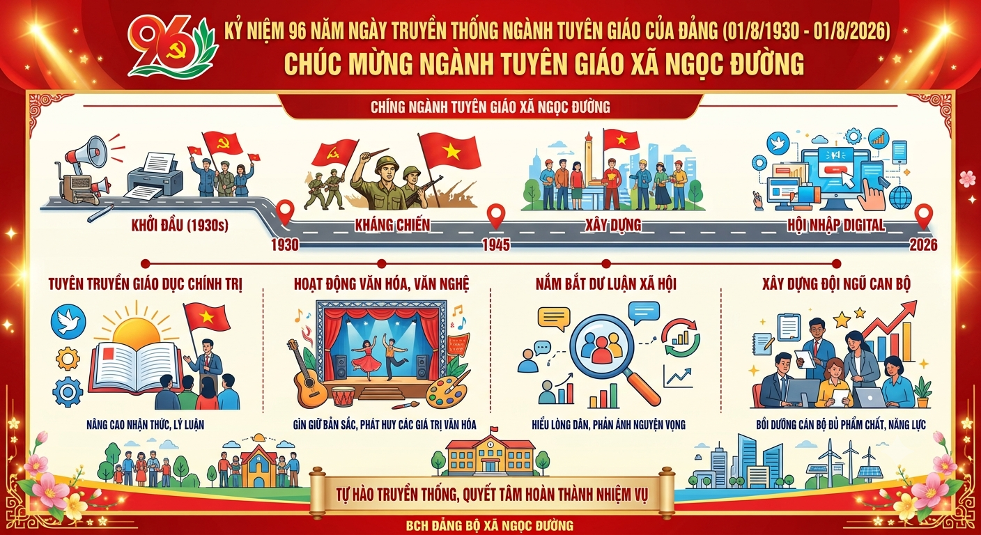 KỶ NIỆM 96 NĂM TRUYỀN THỐNG NGÀNH TUYÊN GIÁO CỦA ĐẢNG (01/8/1930 - 01/8/2026)