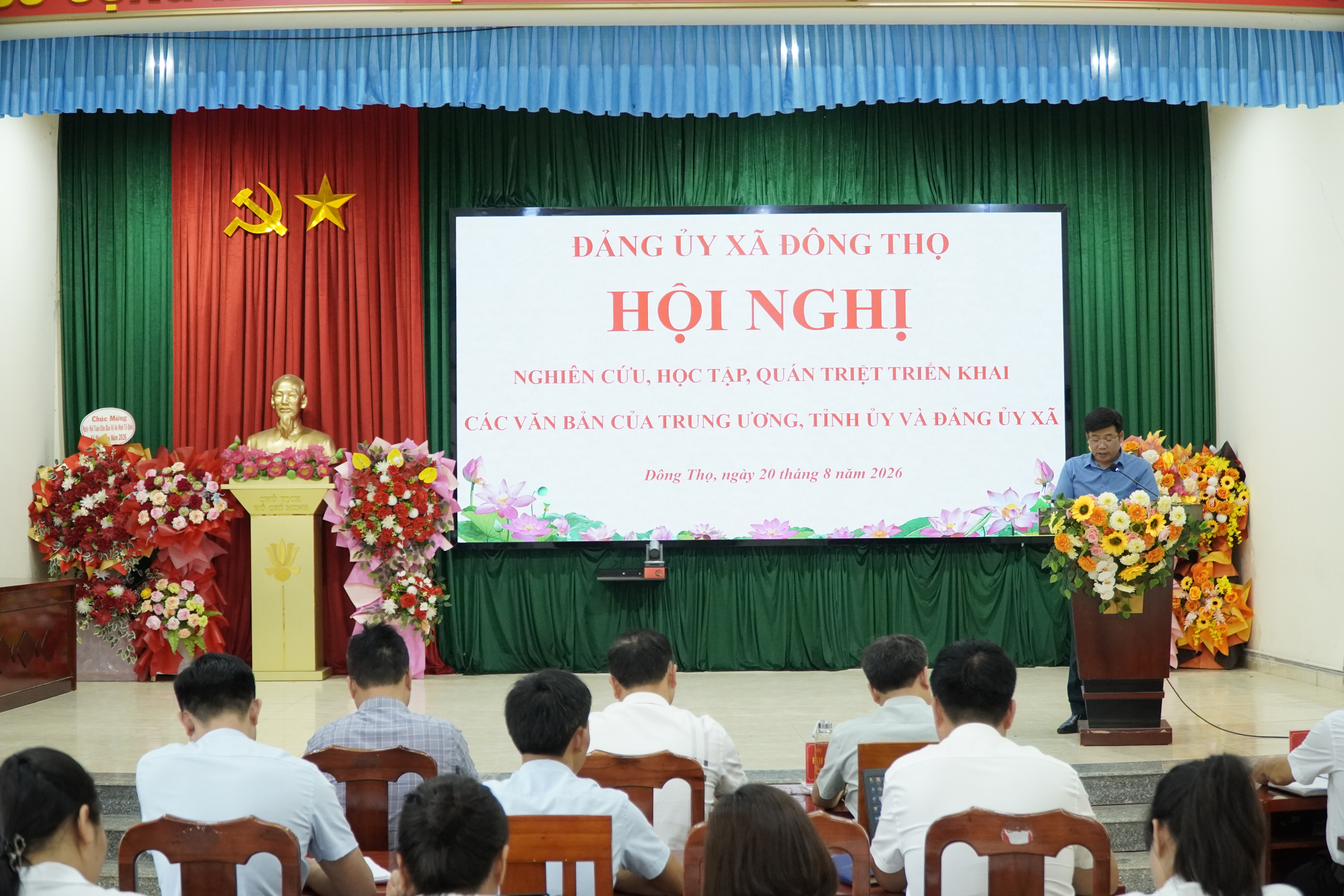 Đảng ủy xã Đông Thọ tổ chức Hội nghị nghiên cứu, học tập, quán triệt và triển khai các văn bản của Trung ương, Tỉnh ủy và Đảng ủy xã