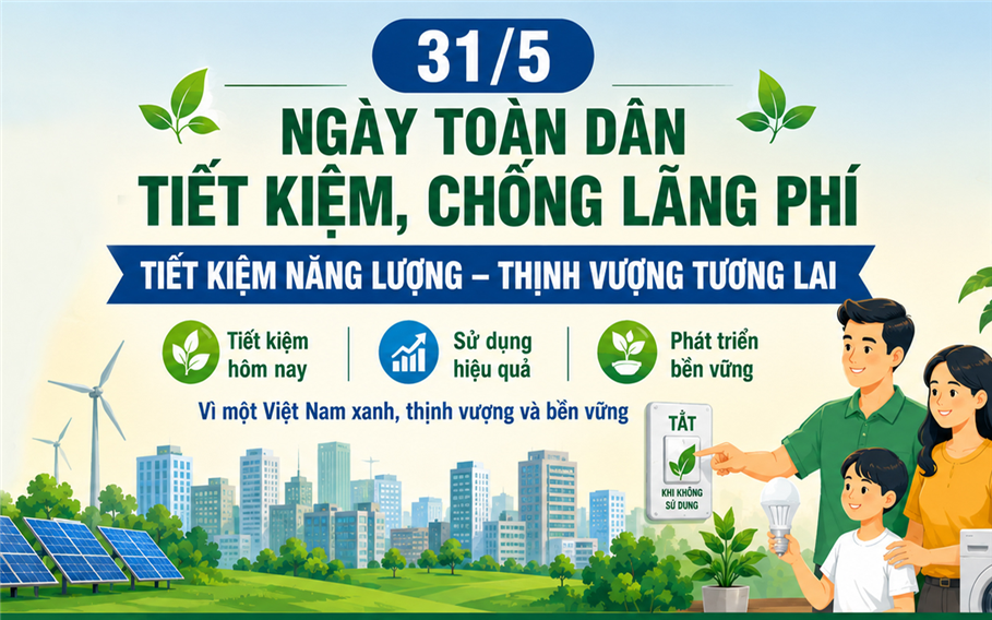 Ngày toàn dân tiết kiệm, chống lãng phí năm 2026 với chủ đề: “Tiết kiệm năng lượng, thịnh vượng tương lai”