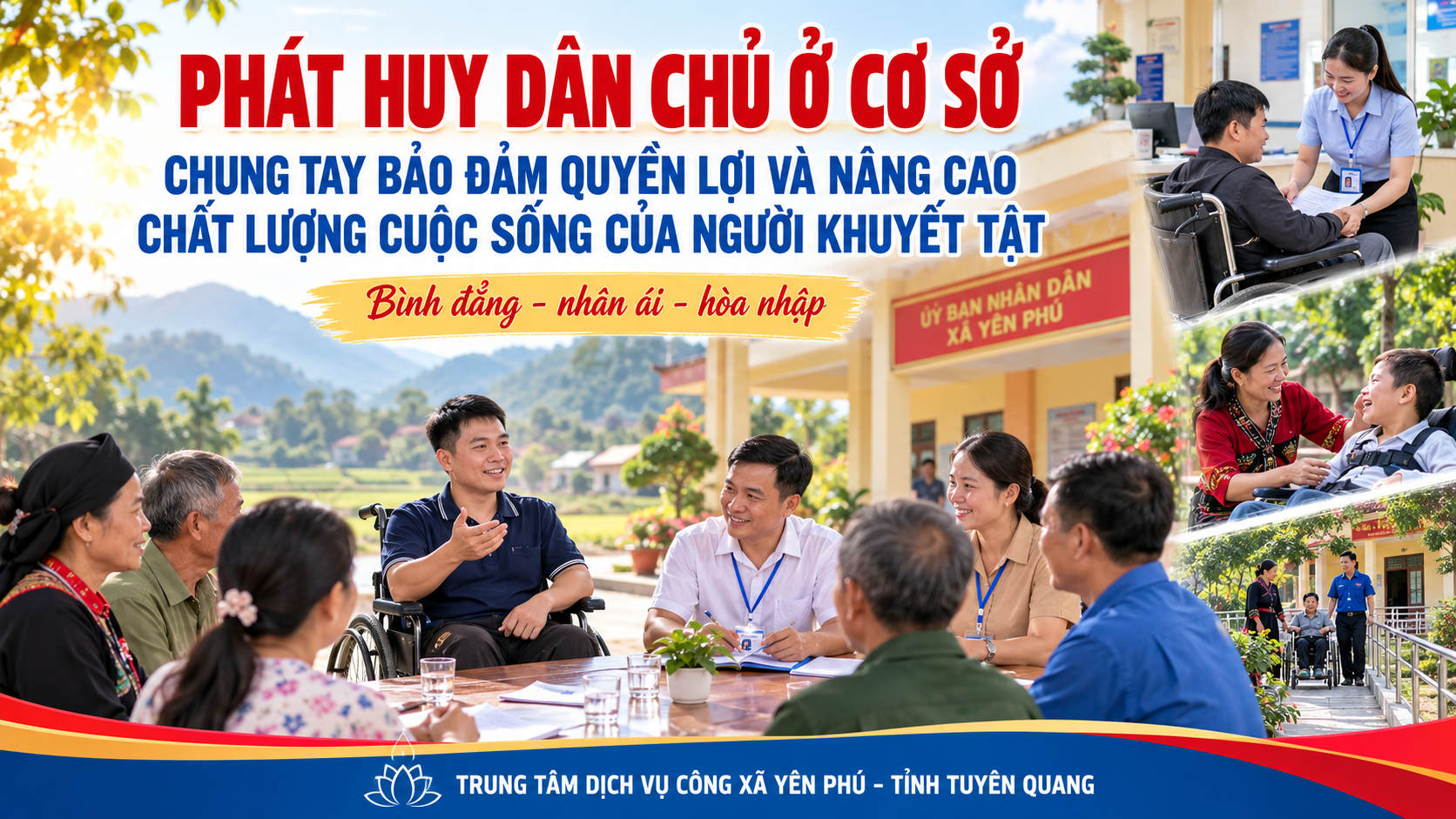 PHÁT HUY DÂN CHỦ Ở CƠ SỞ, CHUNG TAY BẢO ĐẢM QUYỀN LỢI VÀ NÂNG CAO CHẤT LƯỢNG CUỘC SỐNG CỦA NGƯỜI KHUYẾT TẬT