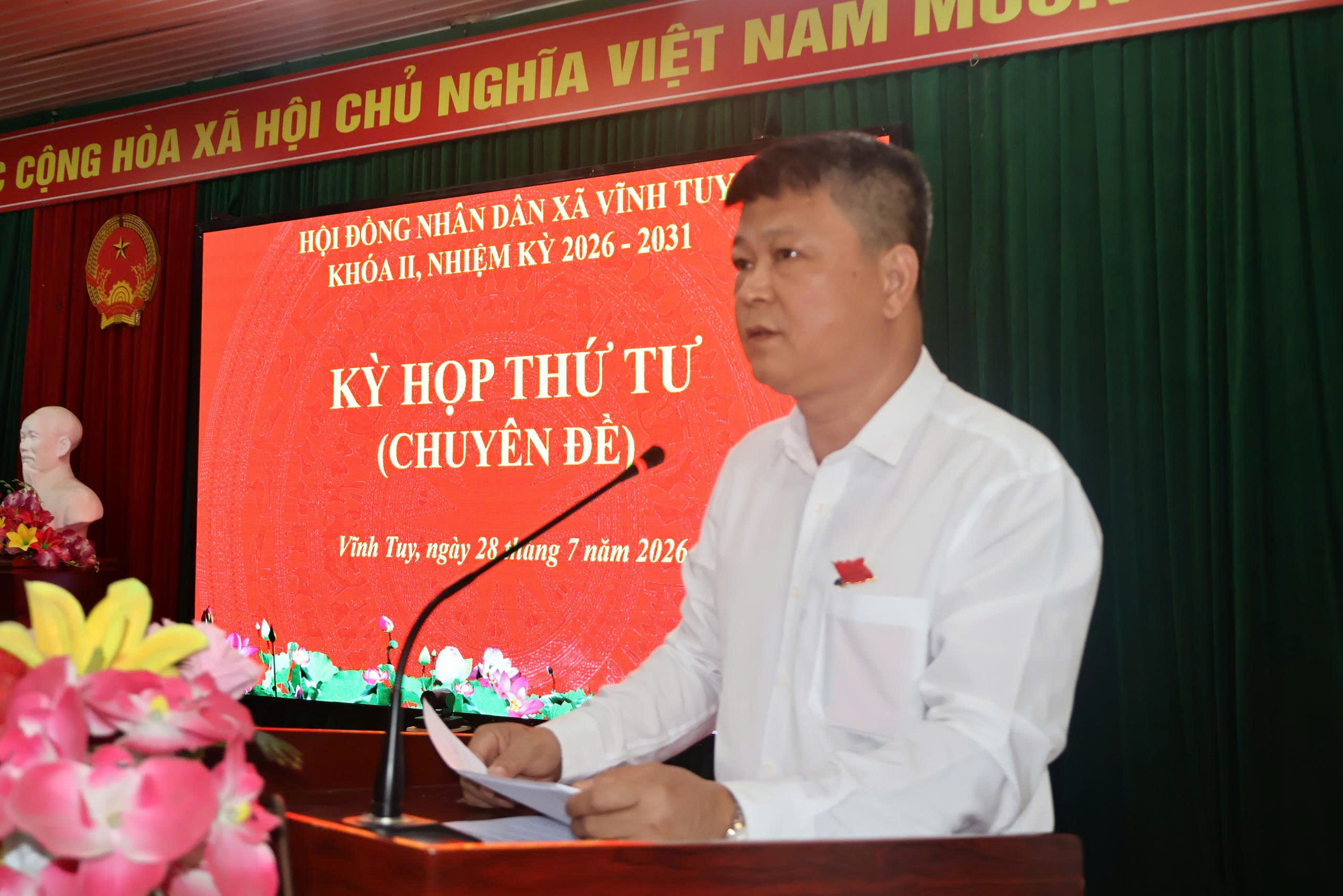 HĐND XÃ VĨNH TUY TỔ CHỨC THÀNH CÔNG KỲ HỌP THỨ TƯ (CHUYÊN ĐỀ), KHÓA II, NHIỆM KỲ 2026 – 2031