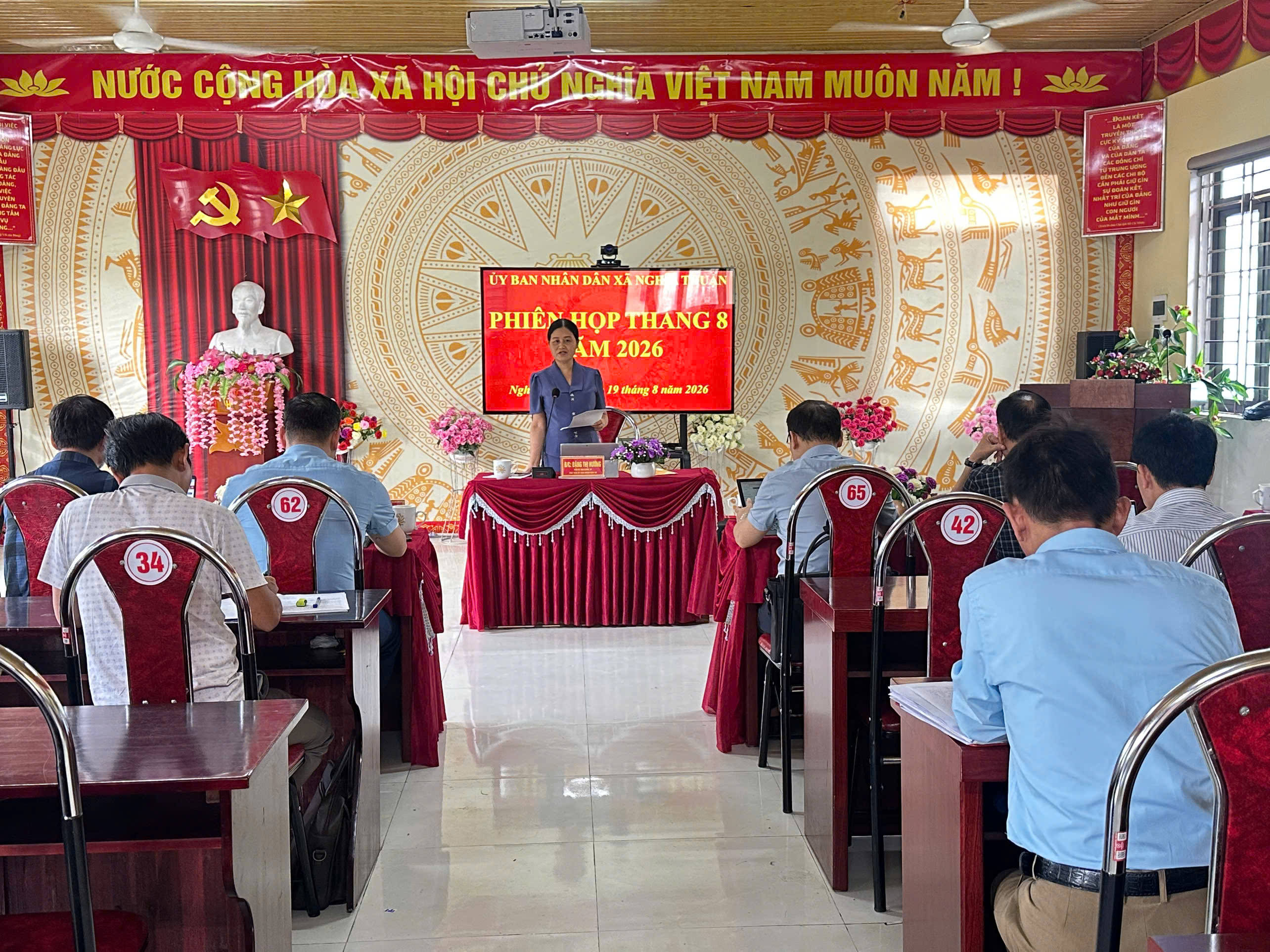 UBND xã Nghĩa Thuận tổ chức Phiên họp tháng 8 năm 2026