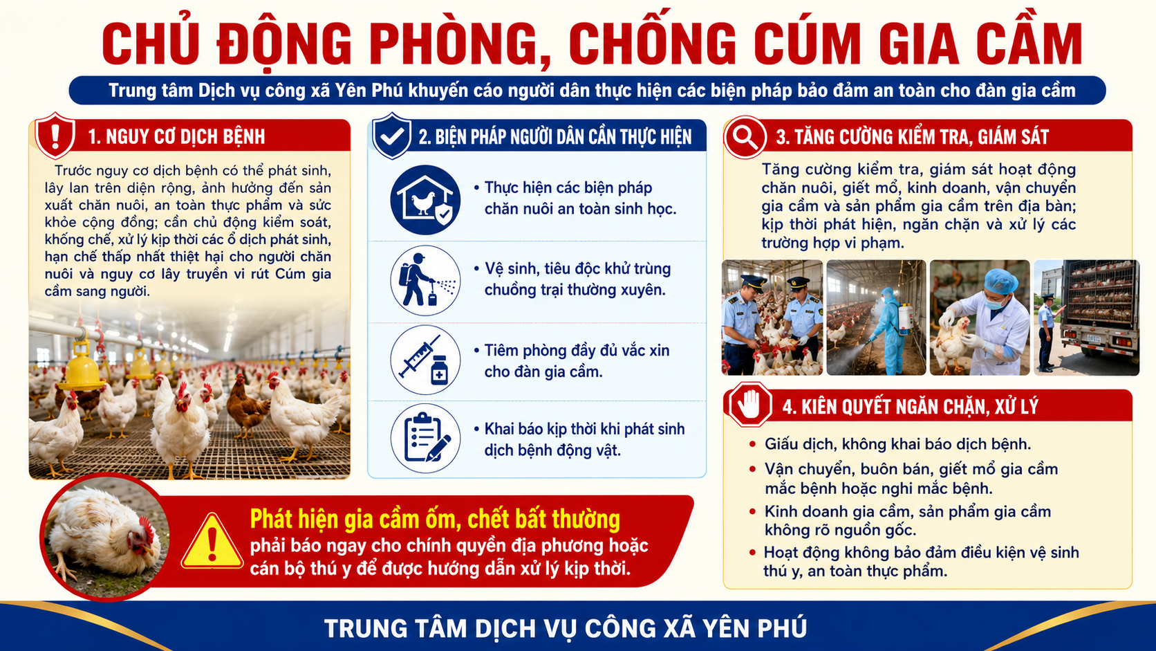 Tăng cường công tác phòng, chống dịch bệnh Cúm gia cầm