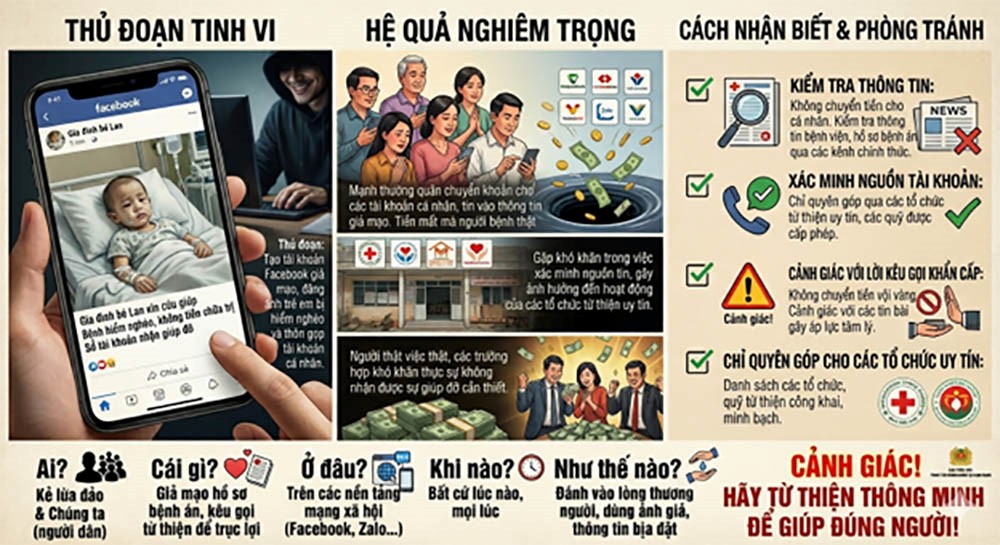 CẢNH GIÁC CHIÊU TRÒ GIẢ MẠO BỆNH TẬT ĐỂ KÊU GỌI TỪ THIỆN TRÊN KHÔNG GIAN MẠNG