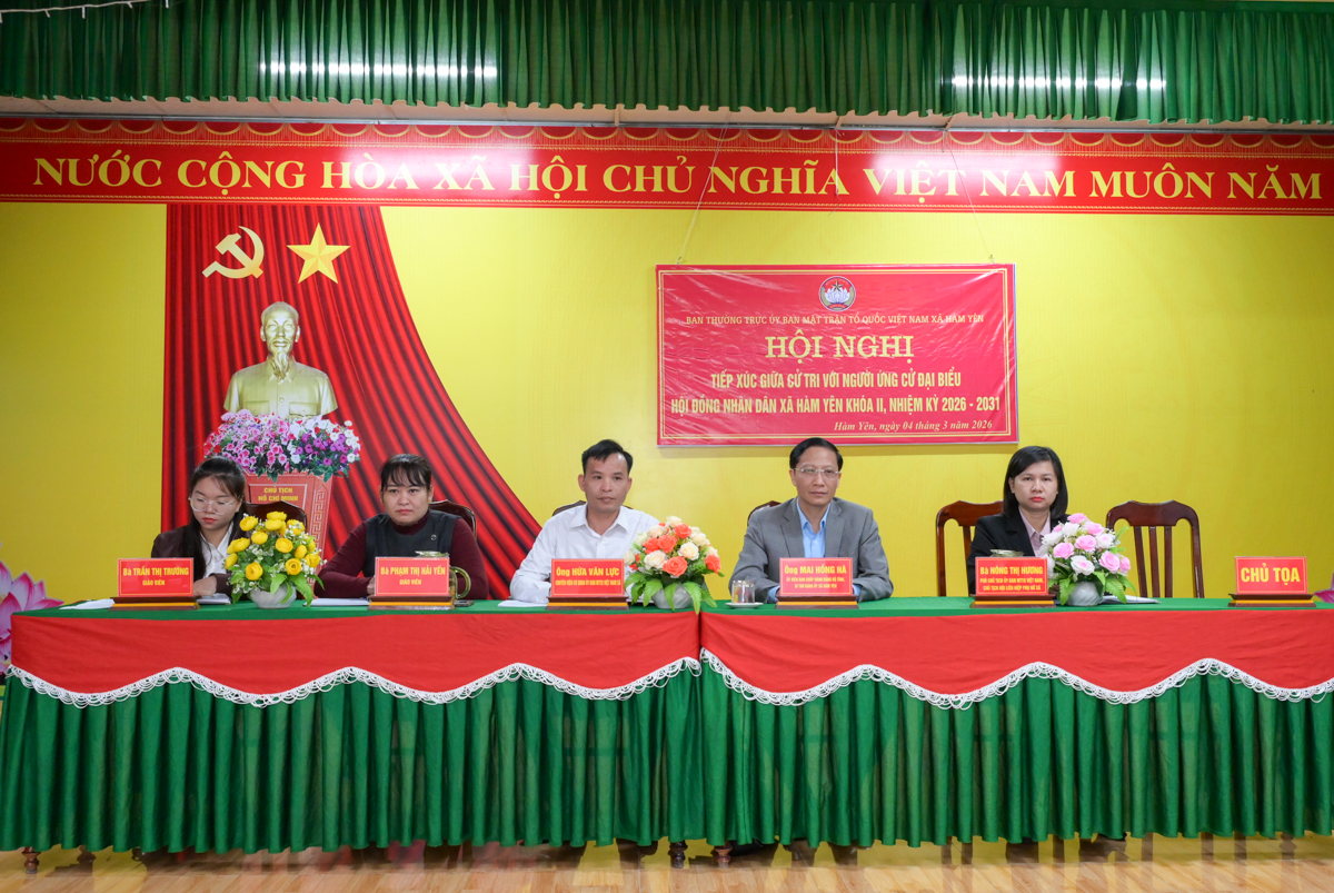 Ứng viên đại biểu HĐND xã Hàm Yên nhiệm kỳ 2026–2031 tiếp xúc, vận động bầu cử tại các đơn vị bầu cử