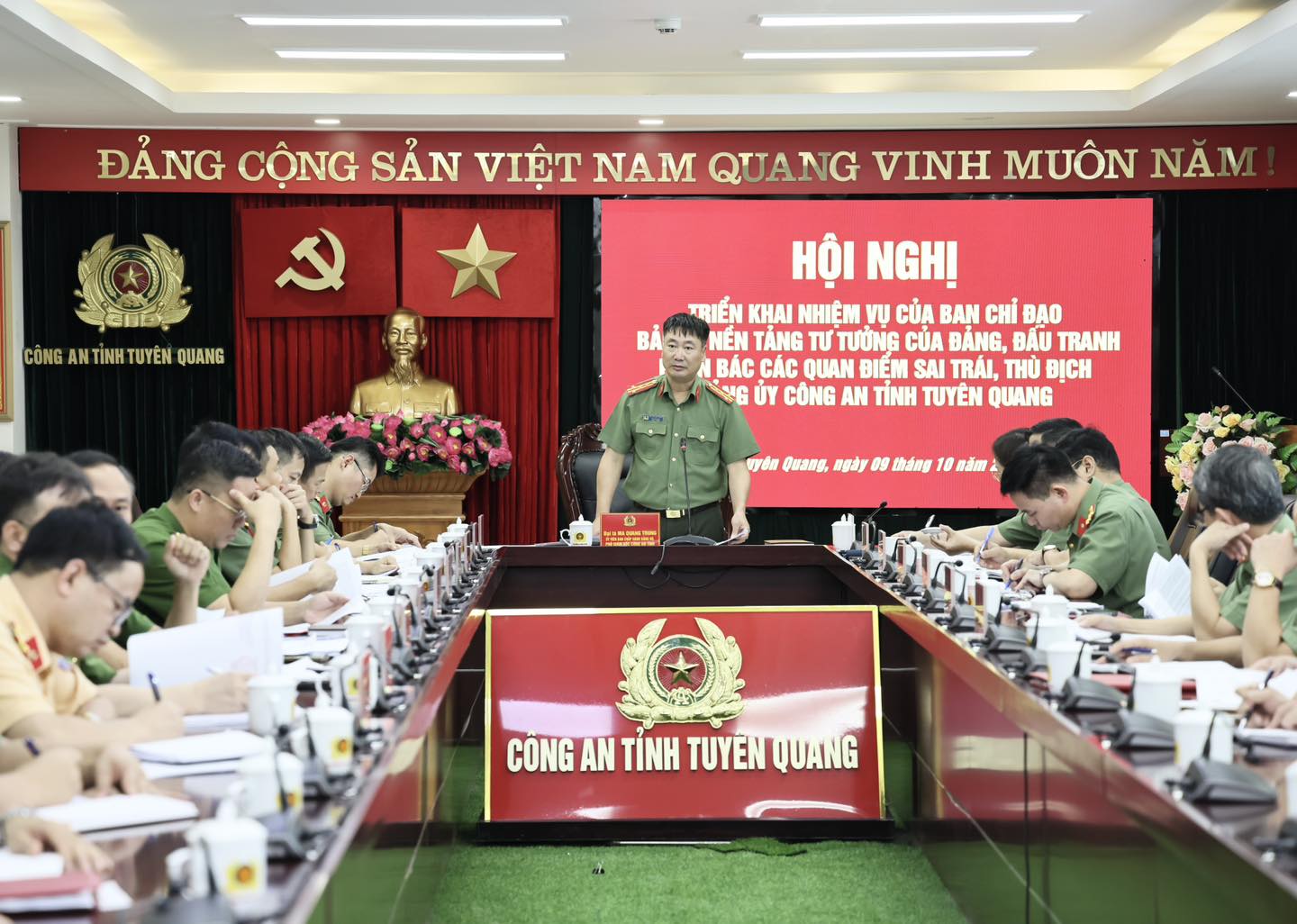 TRIỂN KHAI NHIỆM VỤ CỦA BAN CHỈ ĐẠO BẢO VỆ NỀN TẢNG TƯ TƯỞNG CỦA ĐẢNG, ĐẤU TRANH PHẢN BÁC CÁC QUAN ĐIỂM SAI TRÁI THÙ ĐỊCH