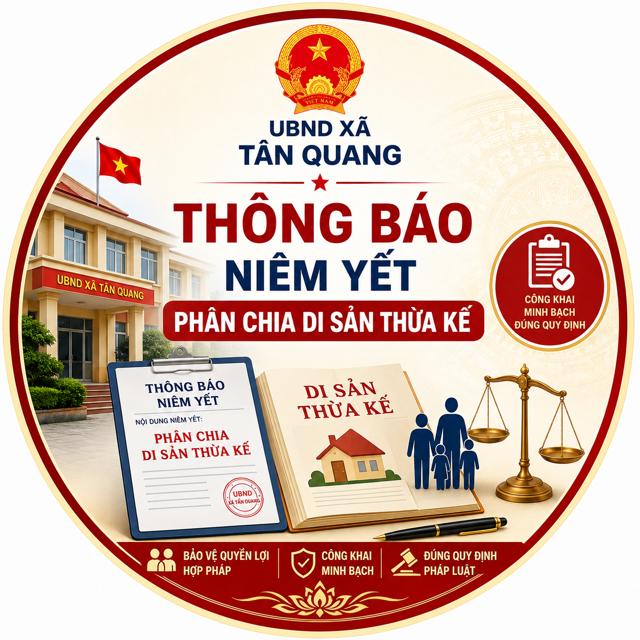 Thông báo Về việc phân chia di sản thừa kế của ông Triệu Văn Tương, thôn Mục Lạn, xã Tân Quang, tỉnh Tuyên Quang